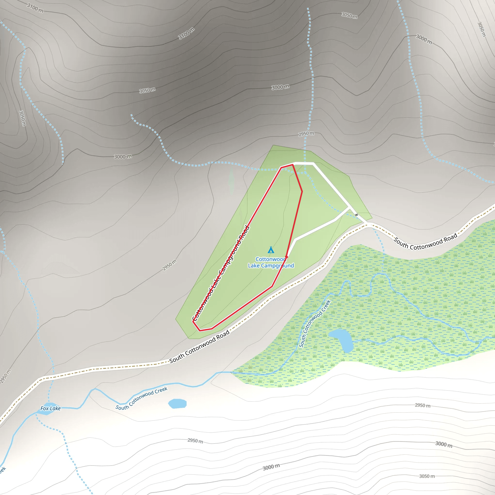 Cottonwood Lake Campground Loop mobile static map