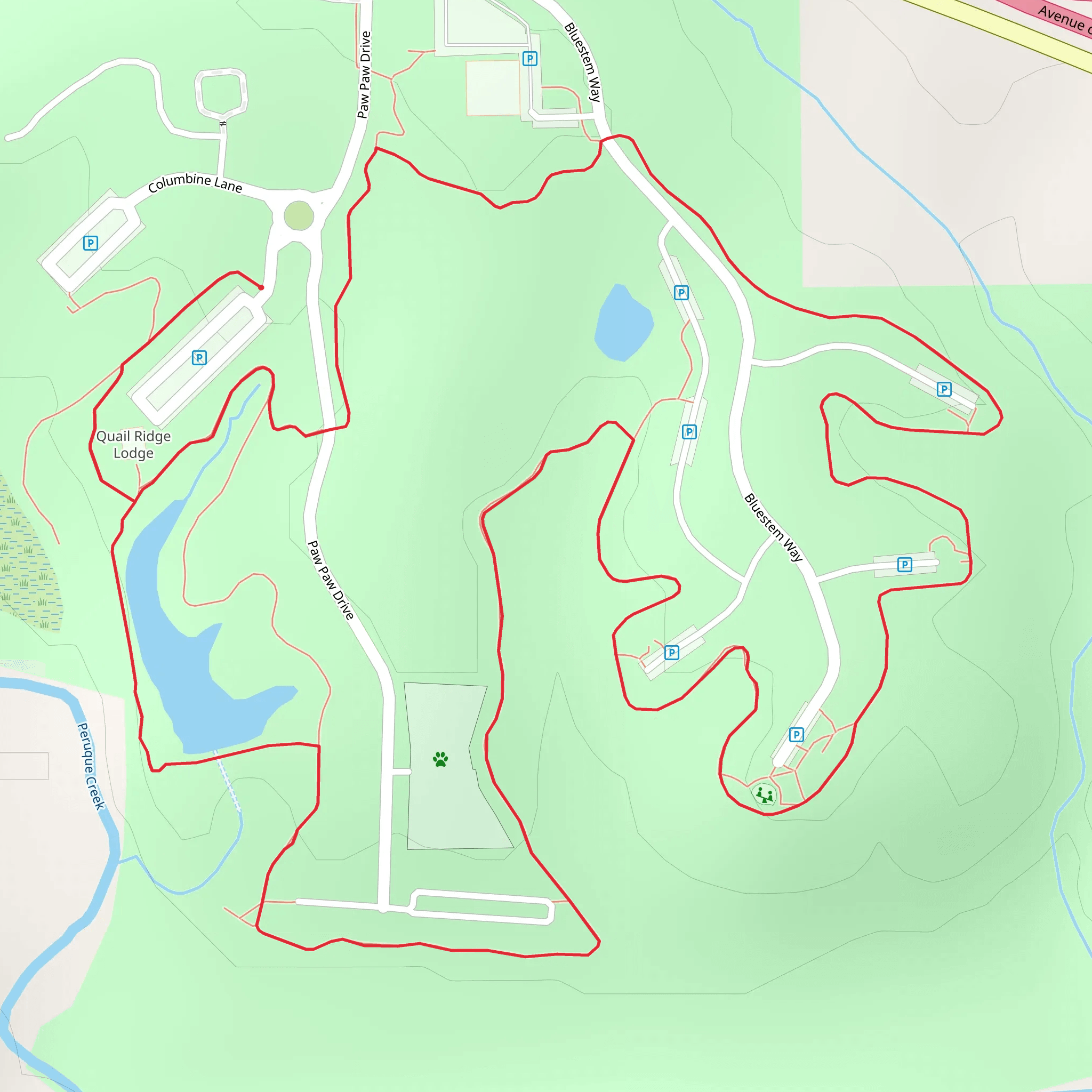 Quail Ridge Park Loop mobile static map