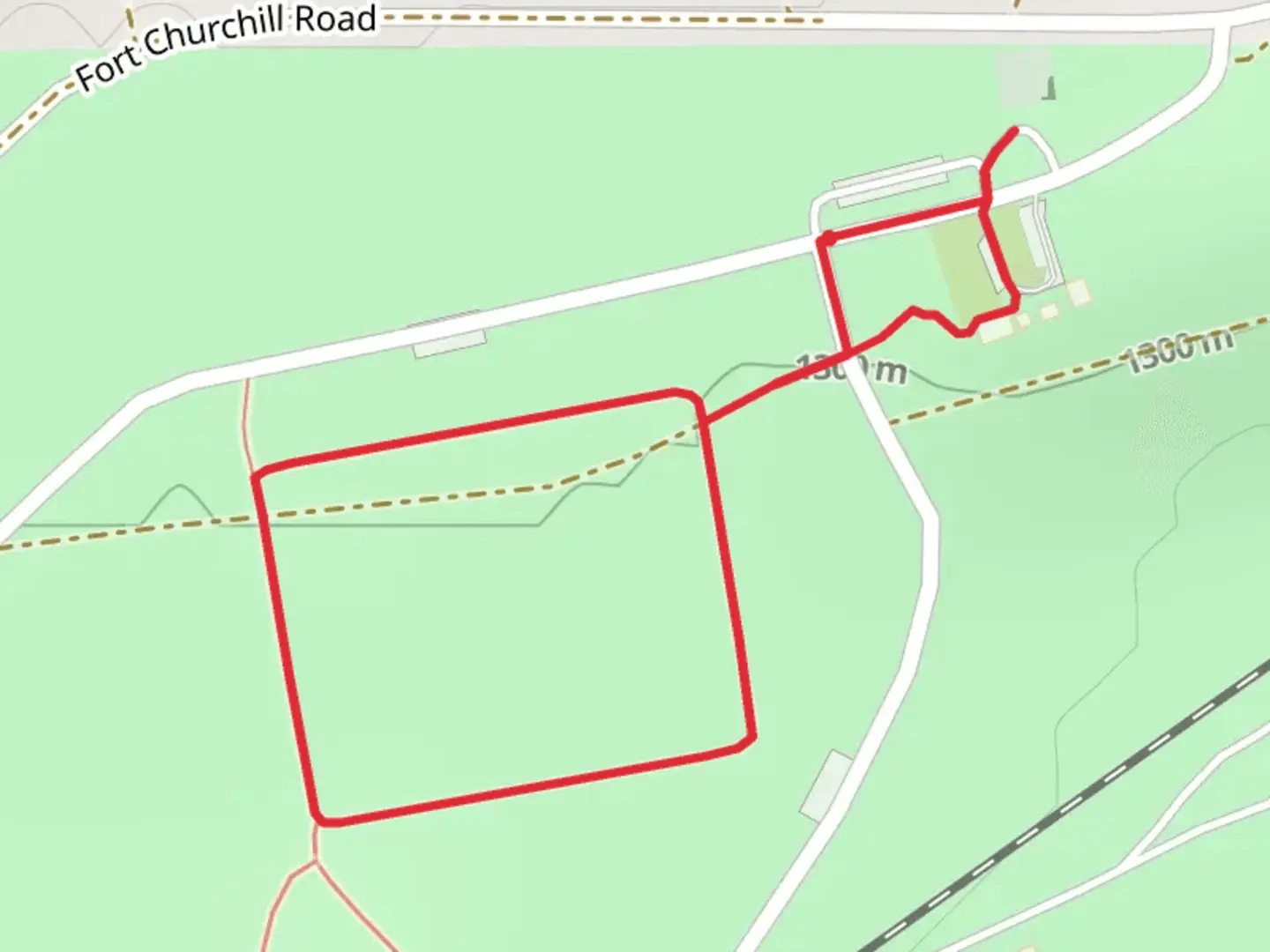 An image depicting the trail Churchill Cemetery Loop and its surrounding area.