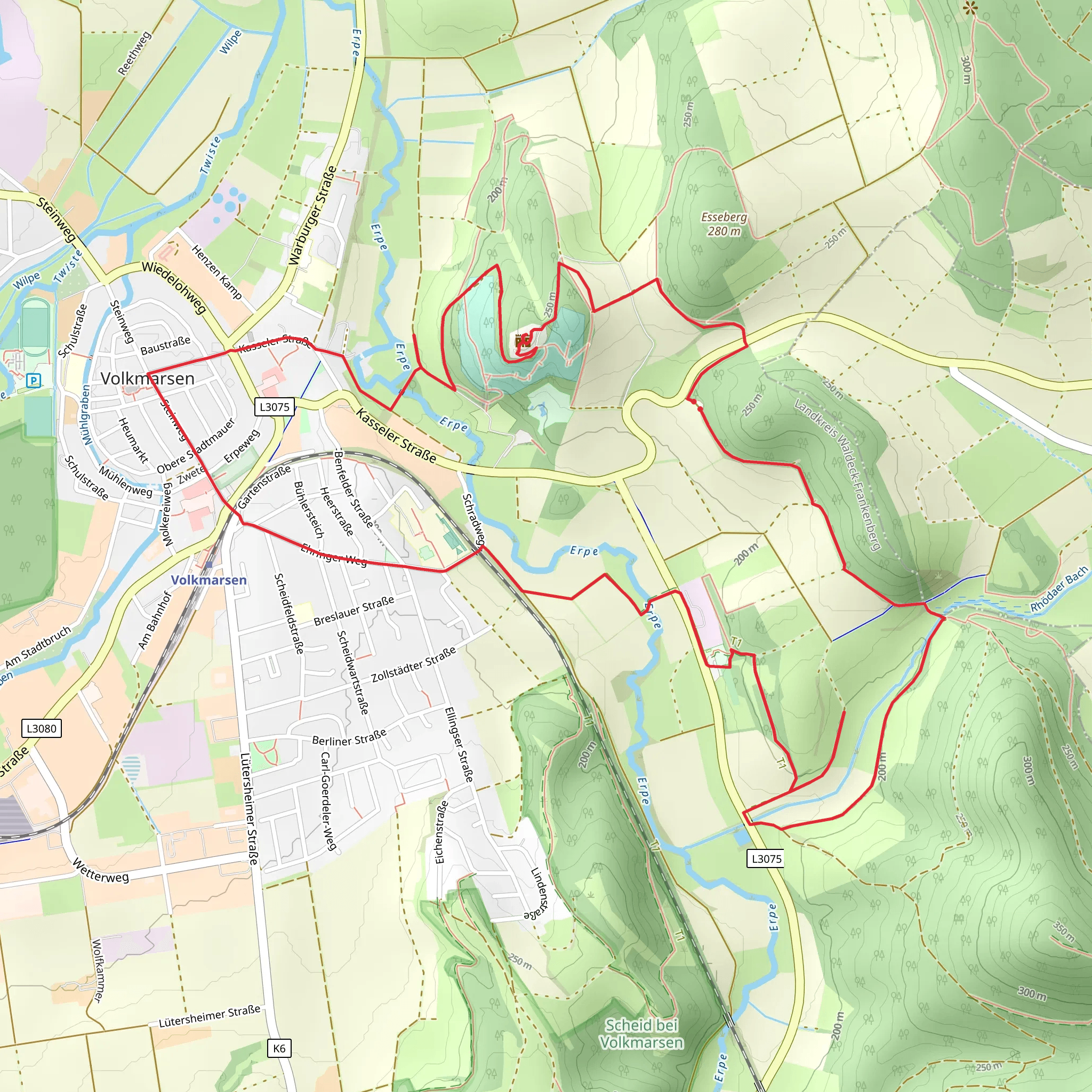 Kugelsburg and Sauerbrunnen via Ehringer Weg mobile static map