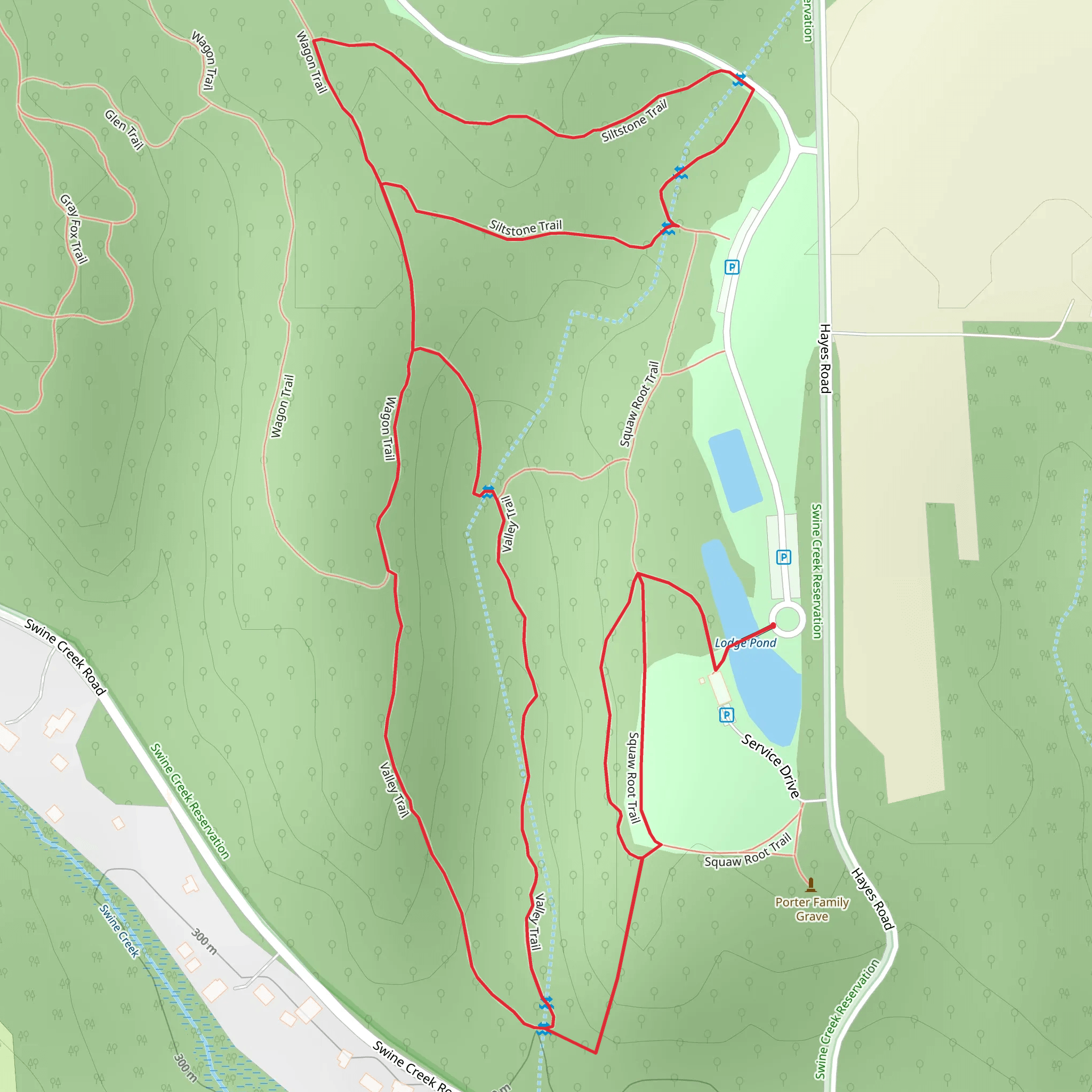 Lodge Pond, Valley and Siltstone Loop Trail mobile static map