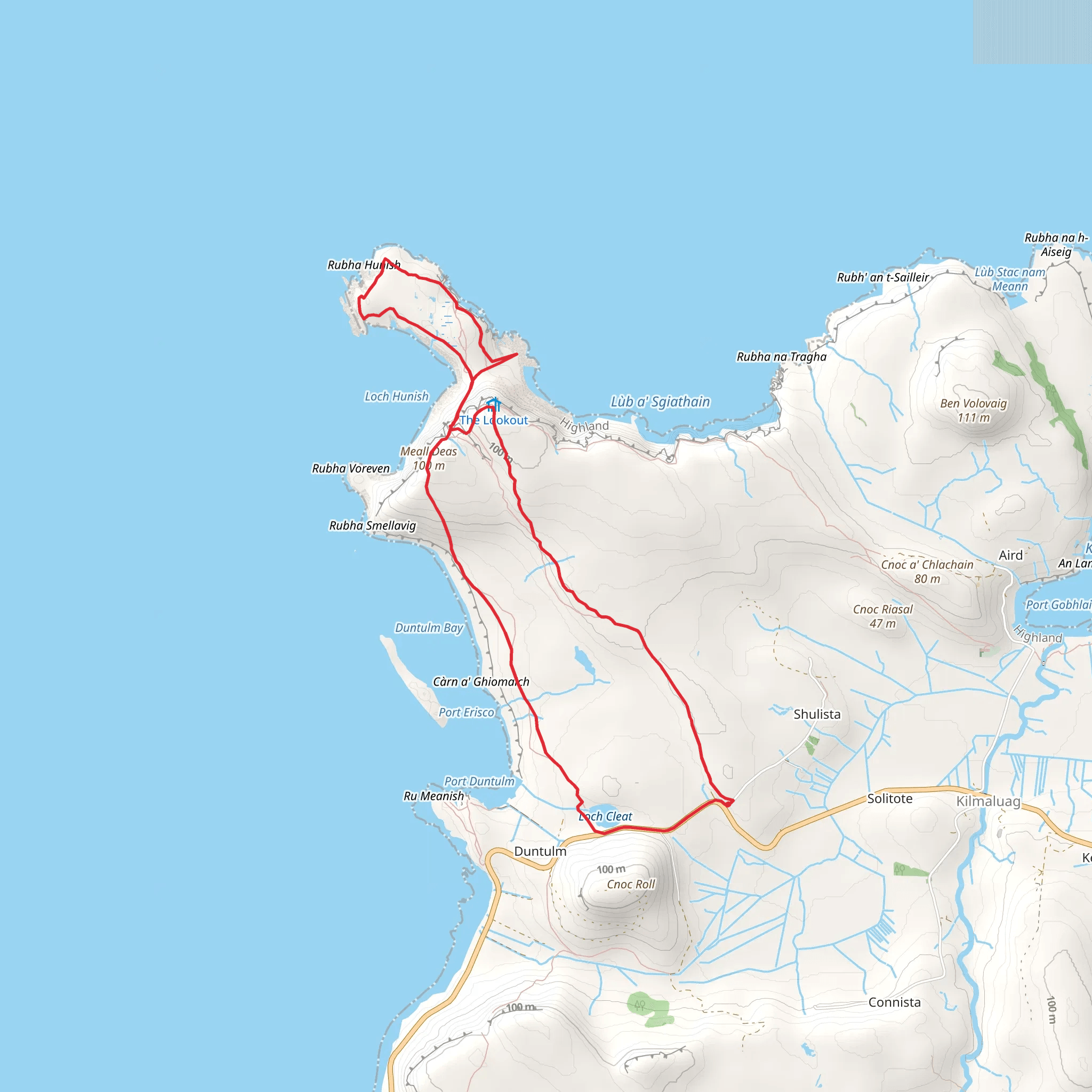 Meall Deas and Rubha Hunish Walk mobile static map