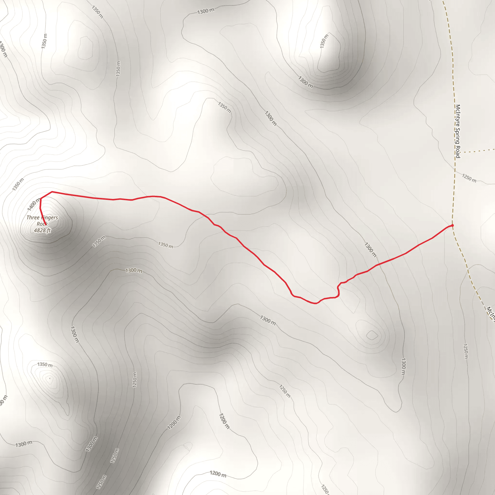 Three Fingers Rock mobile static map