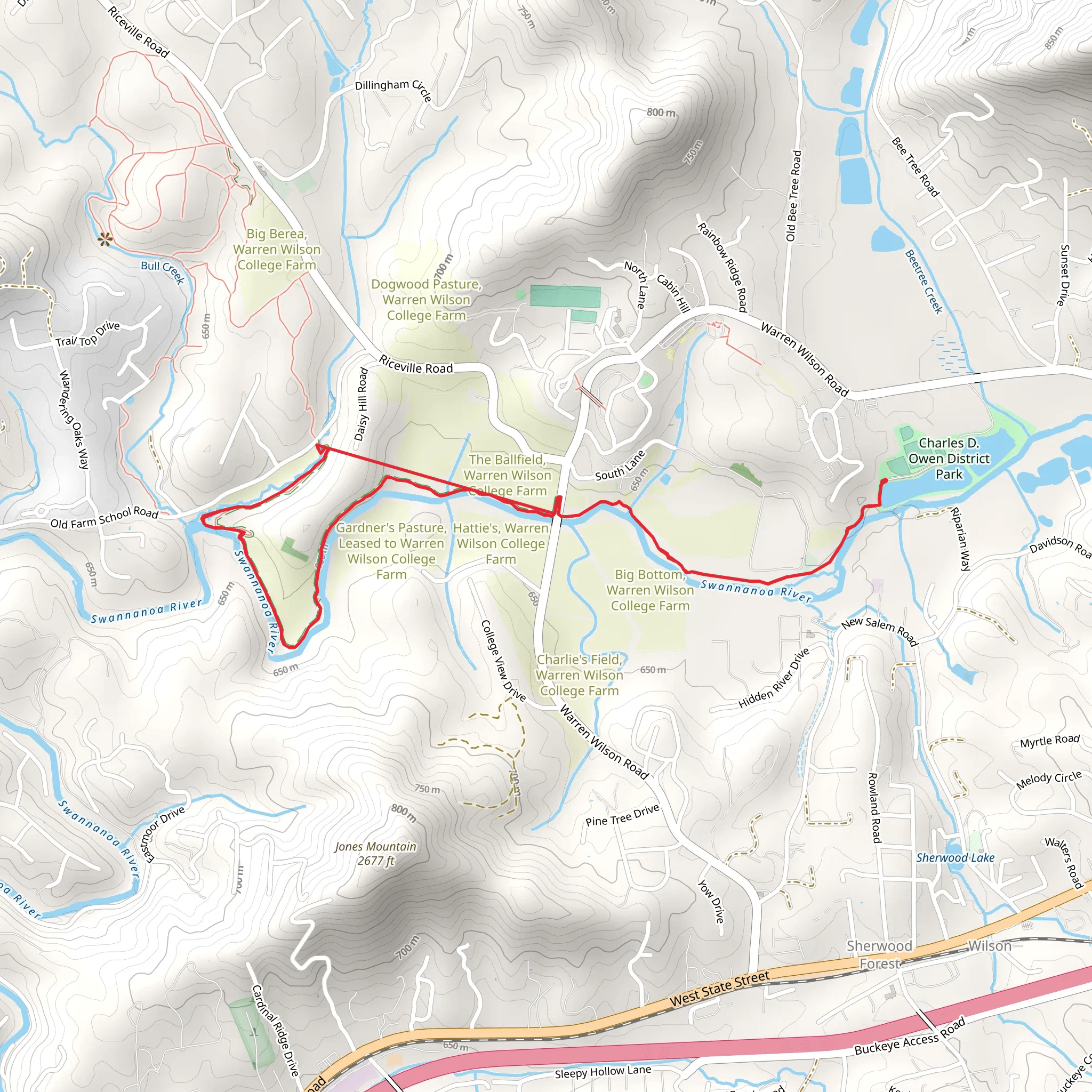Swannanoa River mobile static map