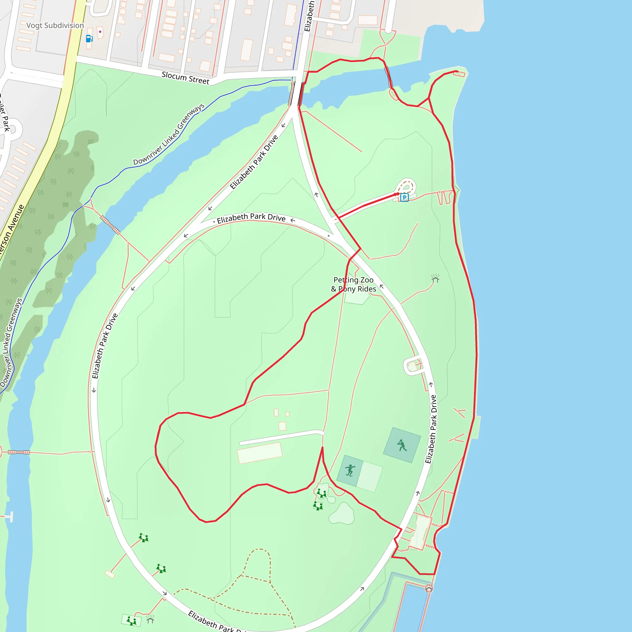 Elizabeth Park Loop mobile static map