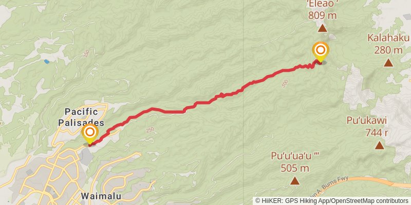 Ko'olau Summit Trail spur 2 Map