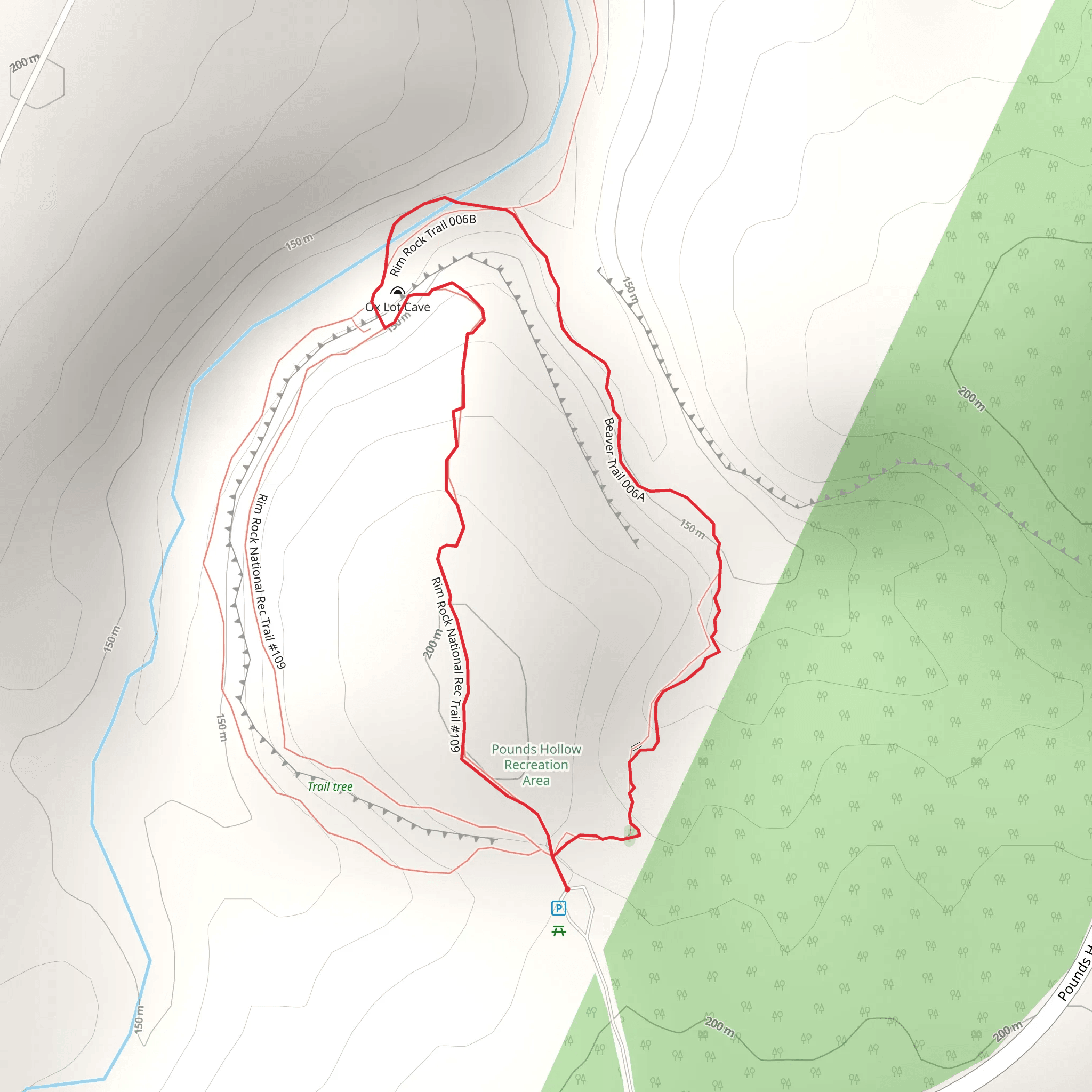 Rim Rock and Beaver Loop Trail mobile static map