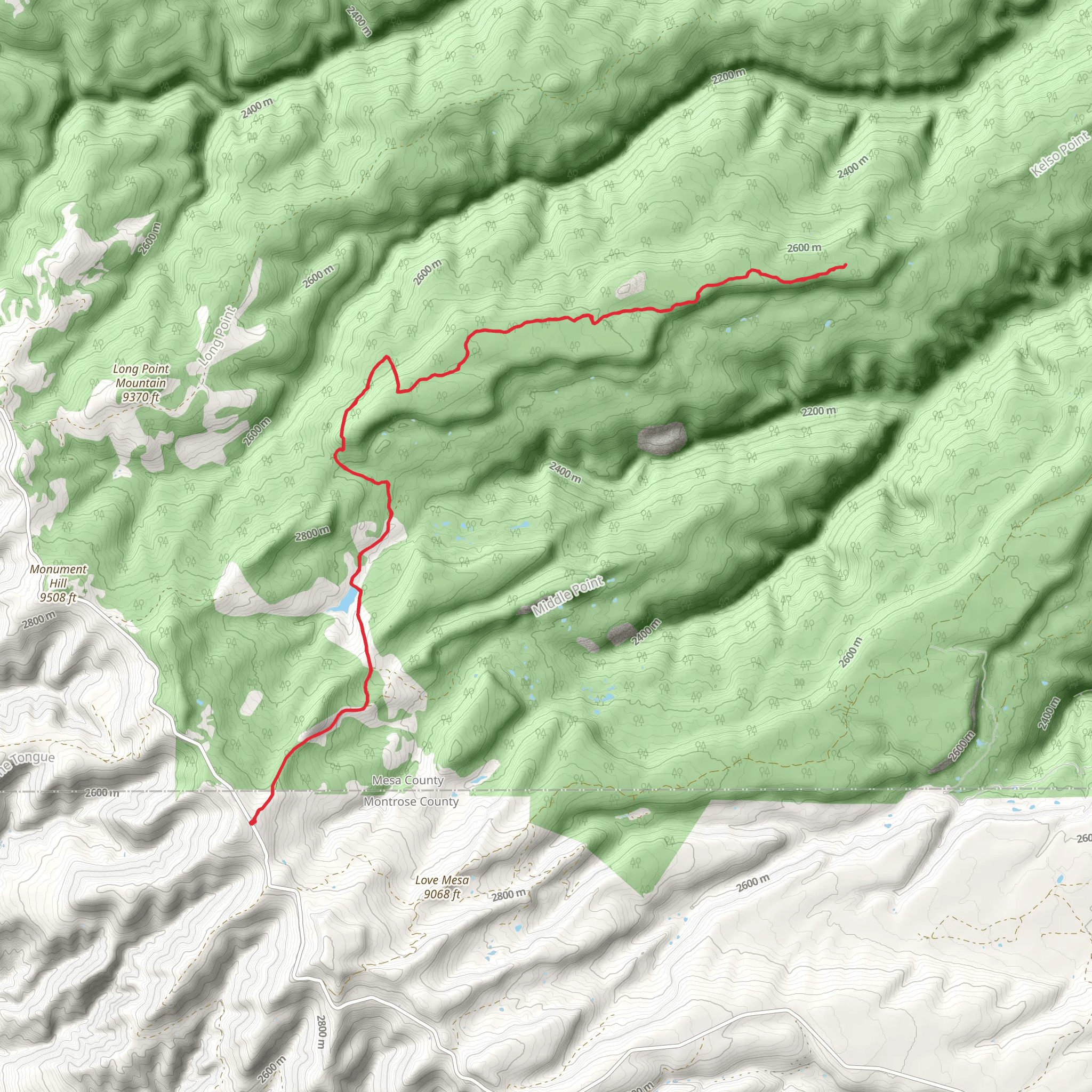 Beaver Dam Reservoir and Kelso Mesa Trail mobile static map