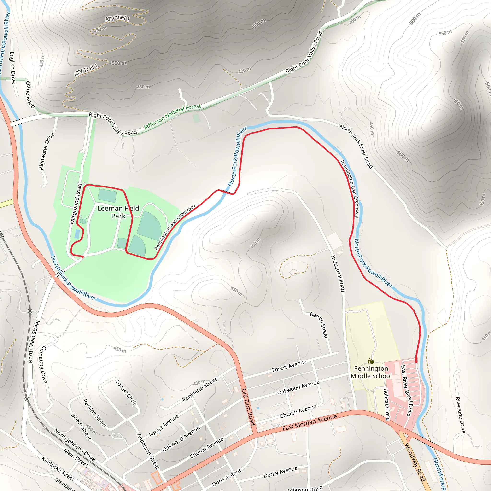 Leeman Field Park mobile static map