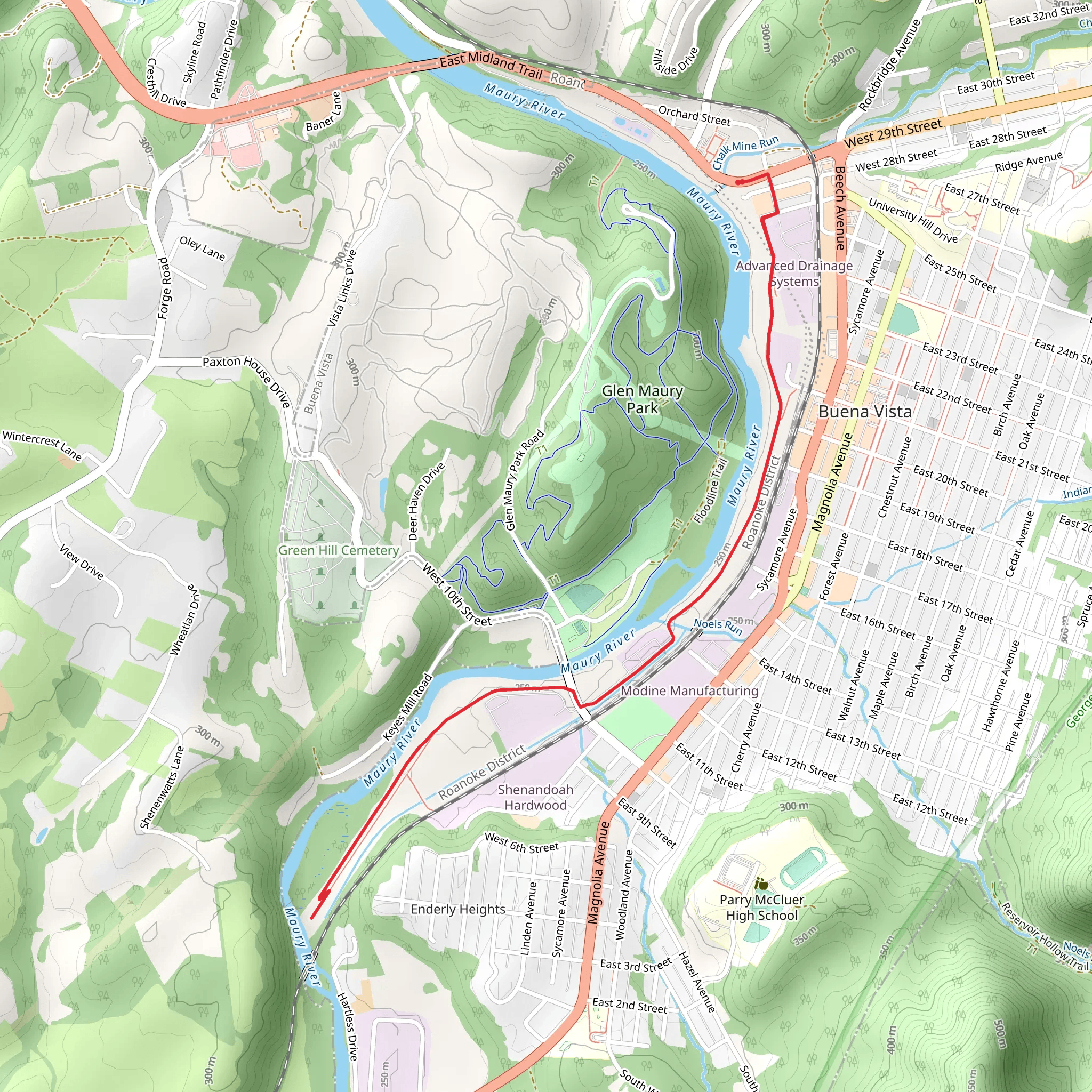 Maury River Walk mobile static map