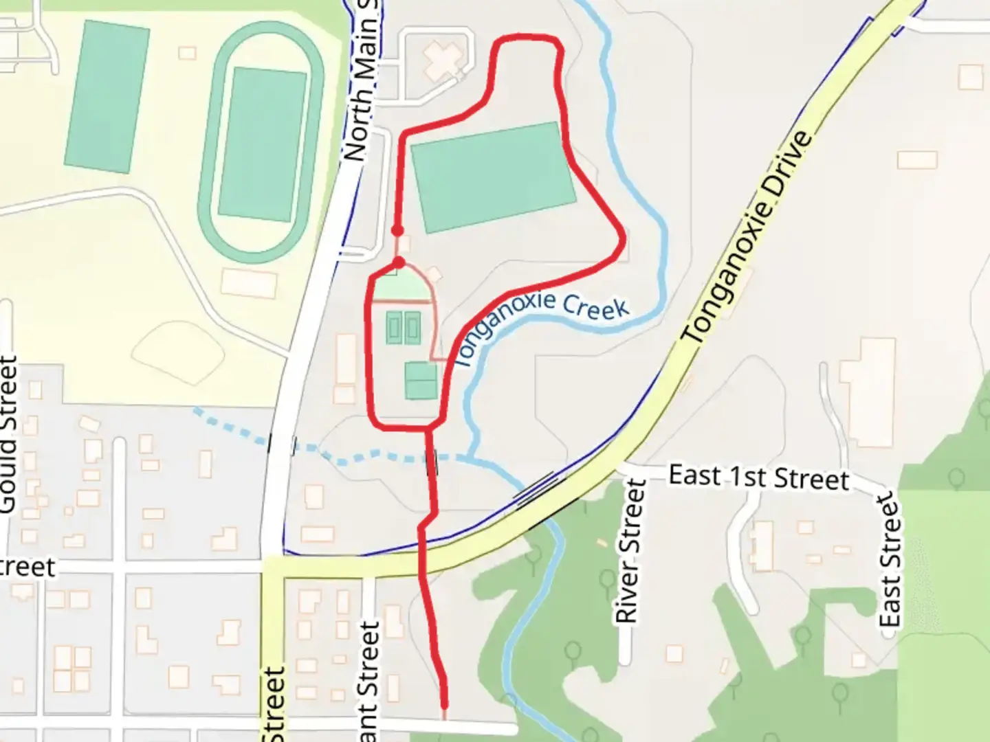 An image depicting the trail Chieftain Park Walk and its surrounding area.