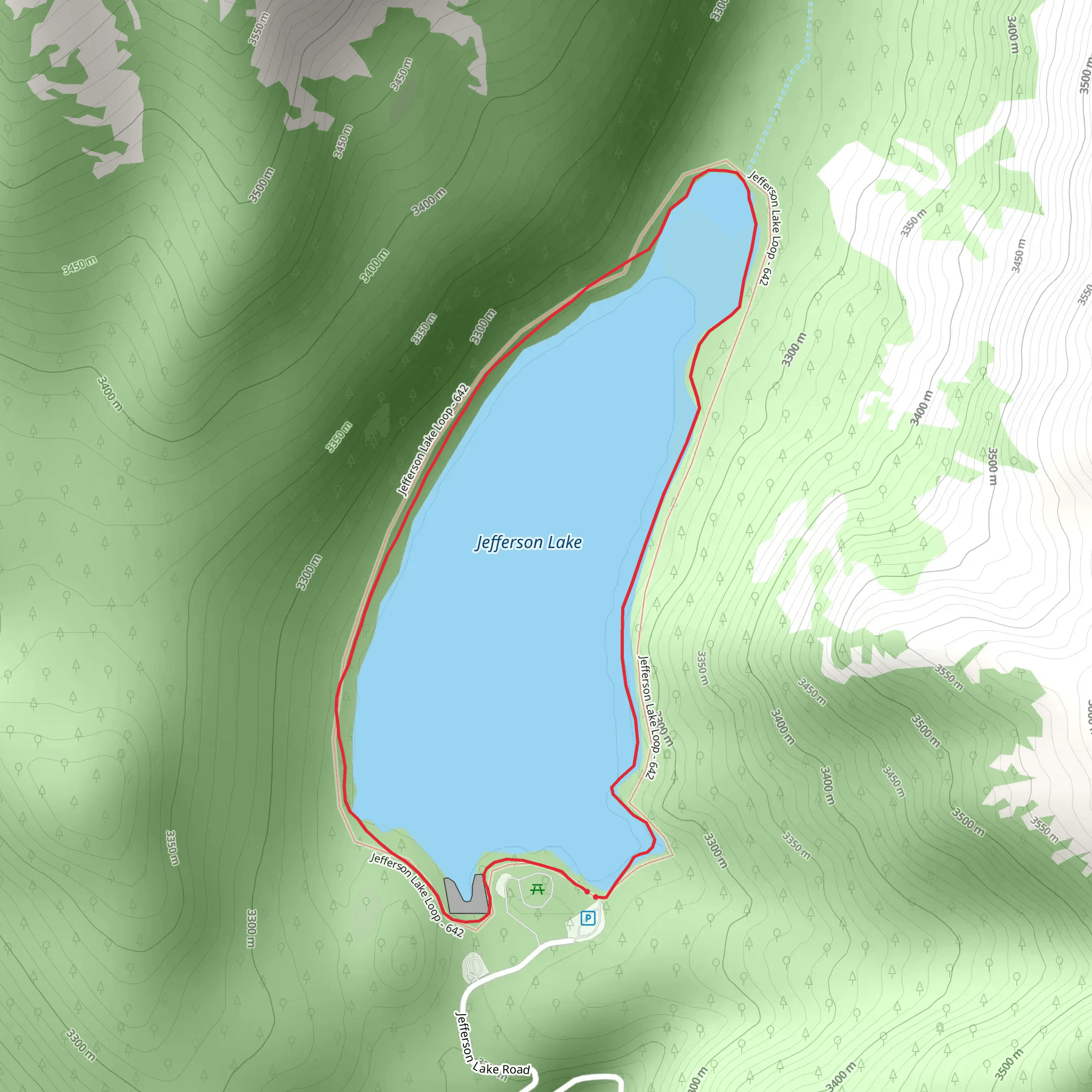 Jefferson Lake Loop Trail mobile static map