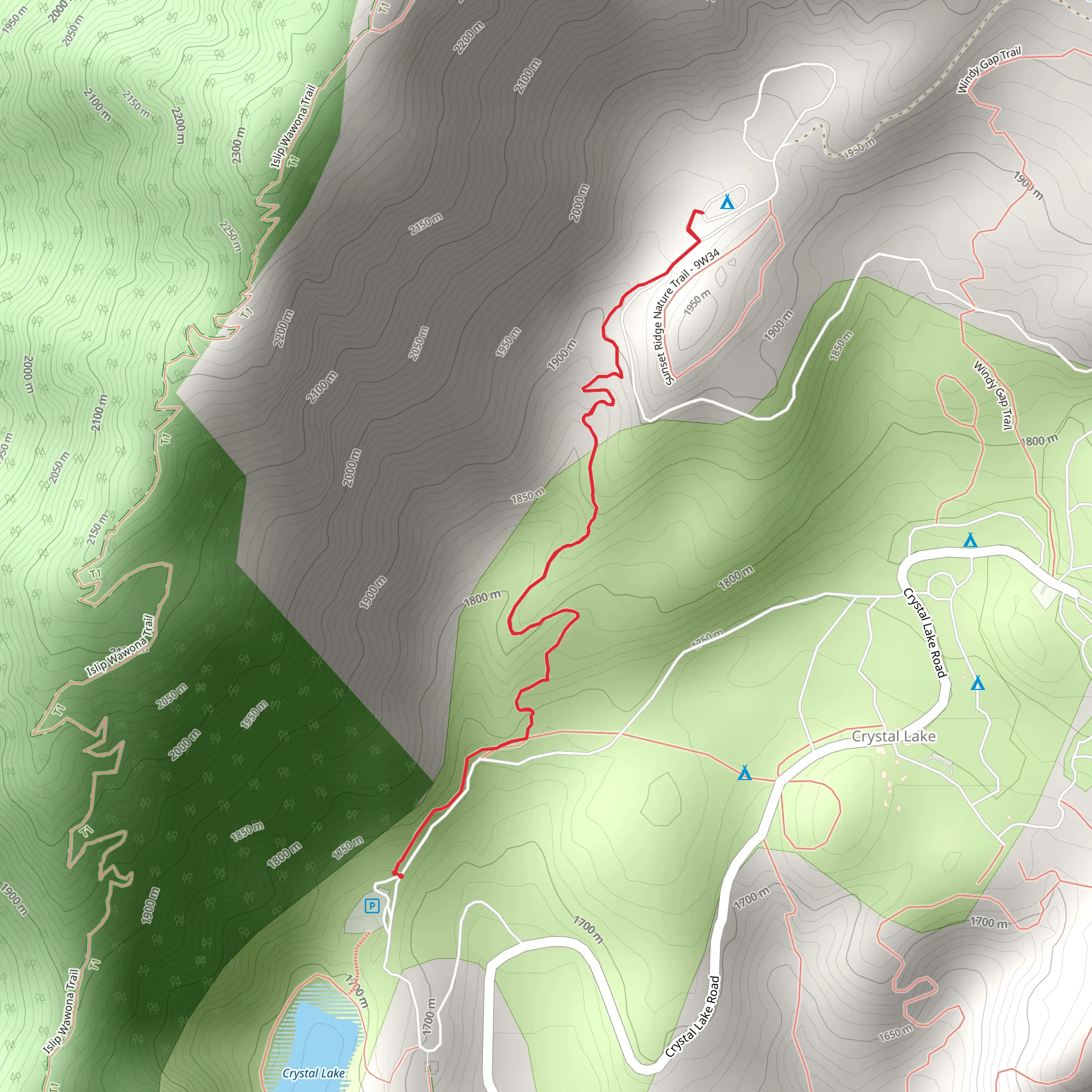Lost Ridge Trail mobile static map
