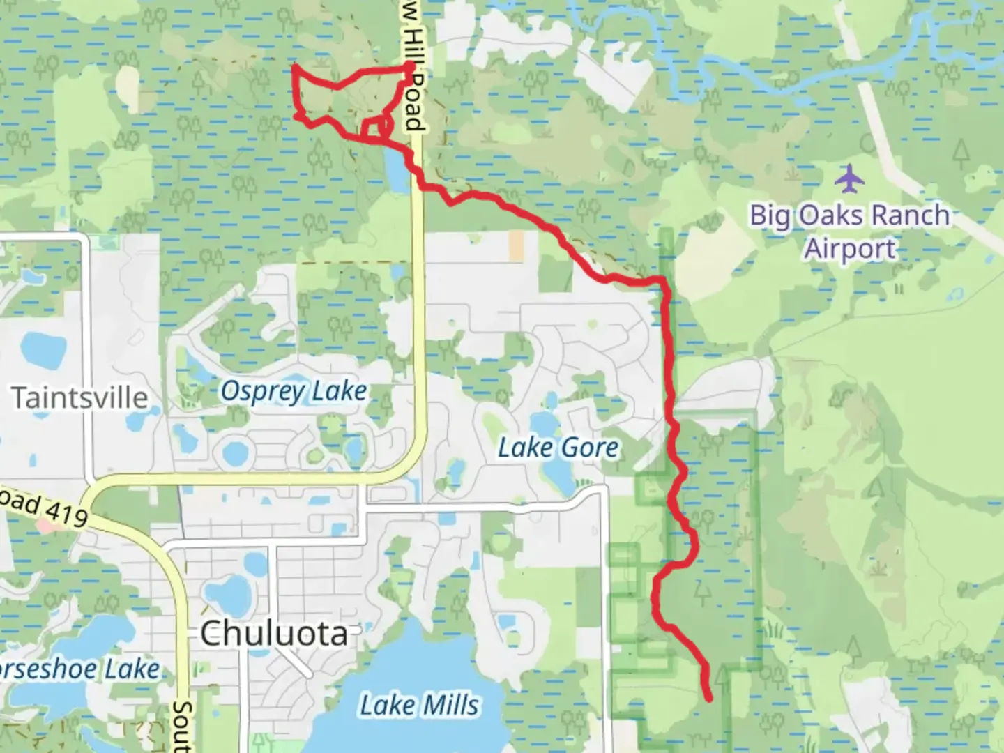 An image depicting the trail Snake and Florida Trail and its surrounding area.