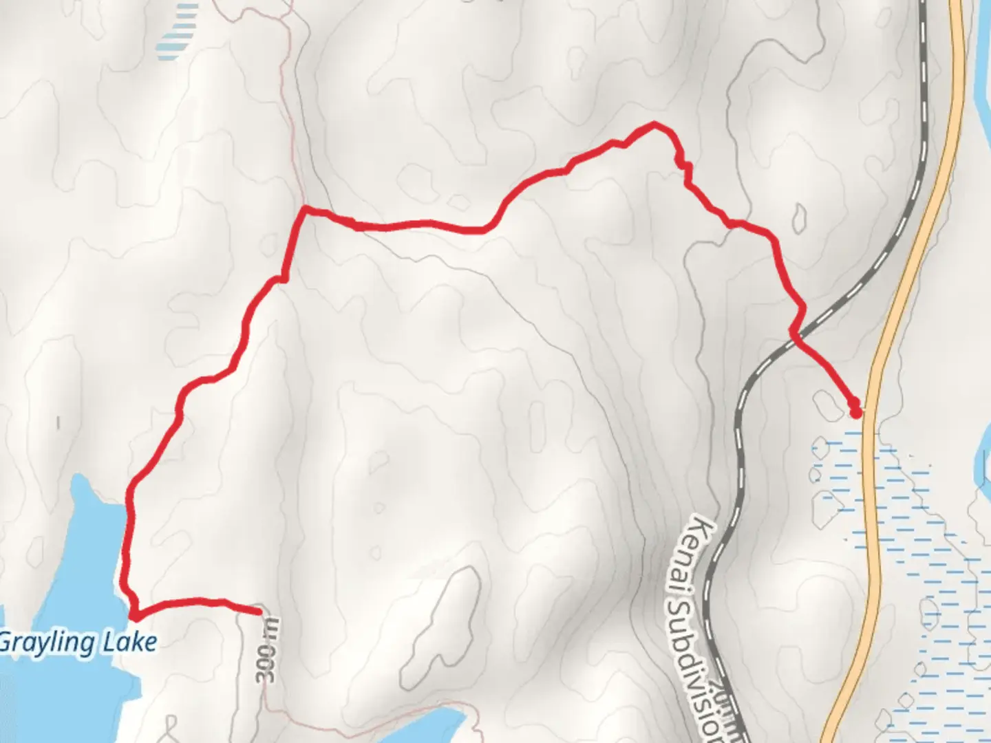 An image depicting the trail Grayling Lake Trail and its surrounding area.