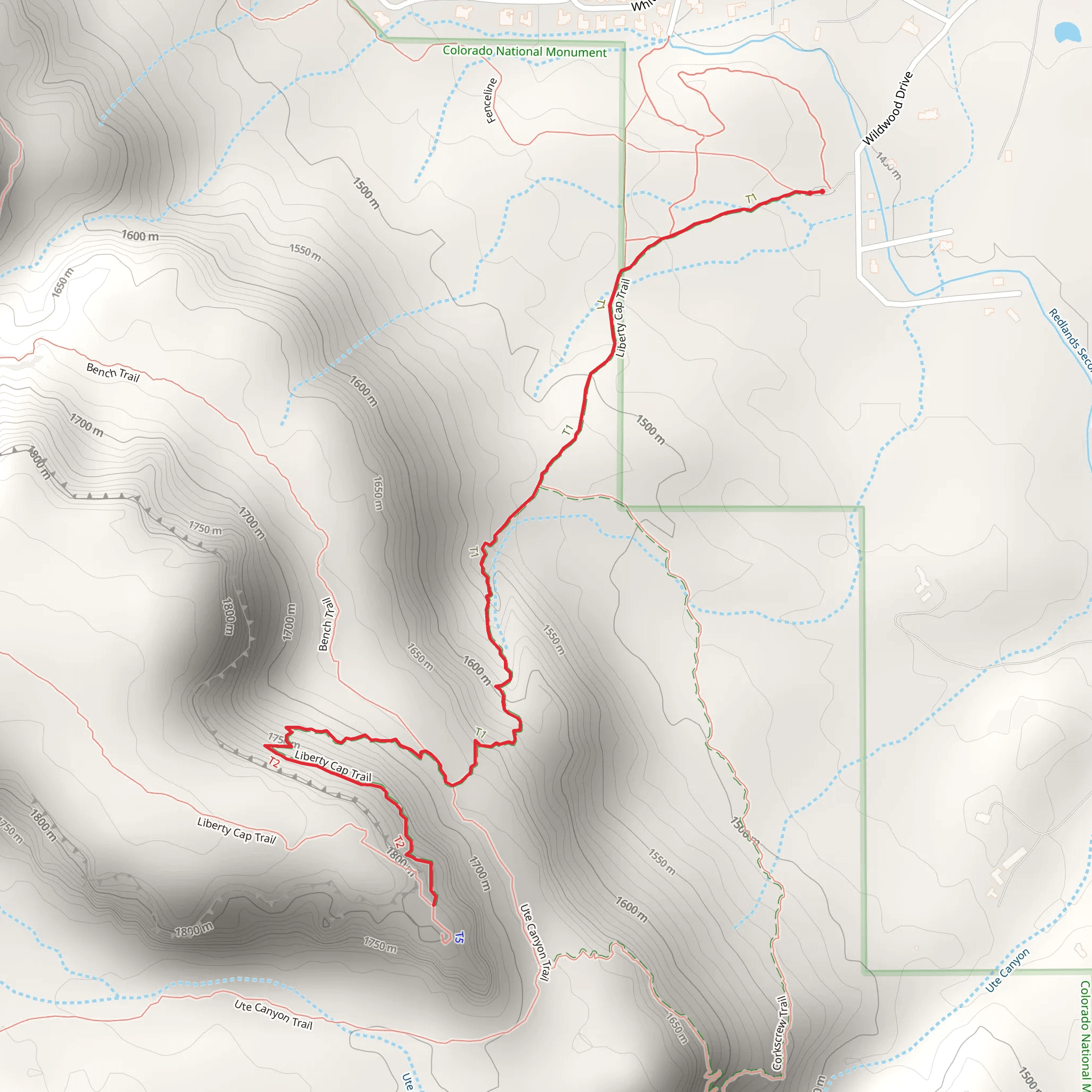 Liberty Cap Trail Out and Back mobile static map