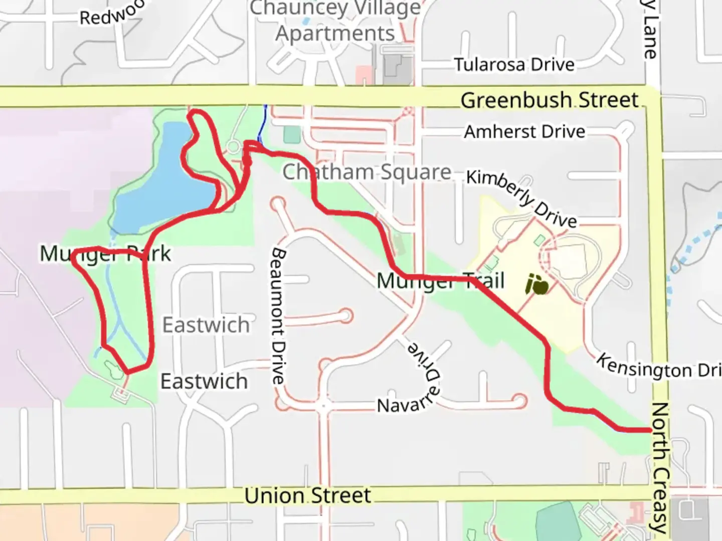 An image depicting the trail Lafayette Parks Loop Trail and its surrounding area.