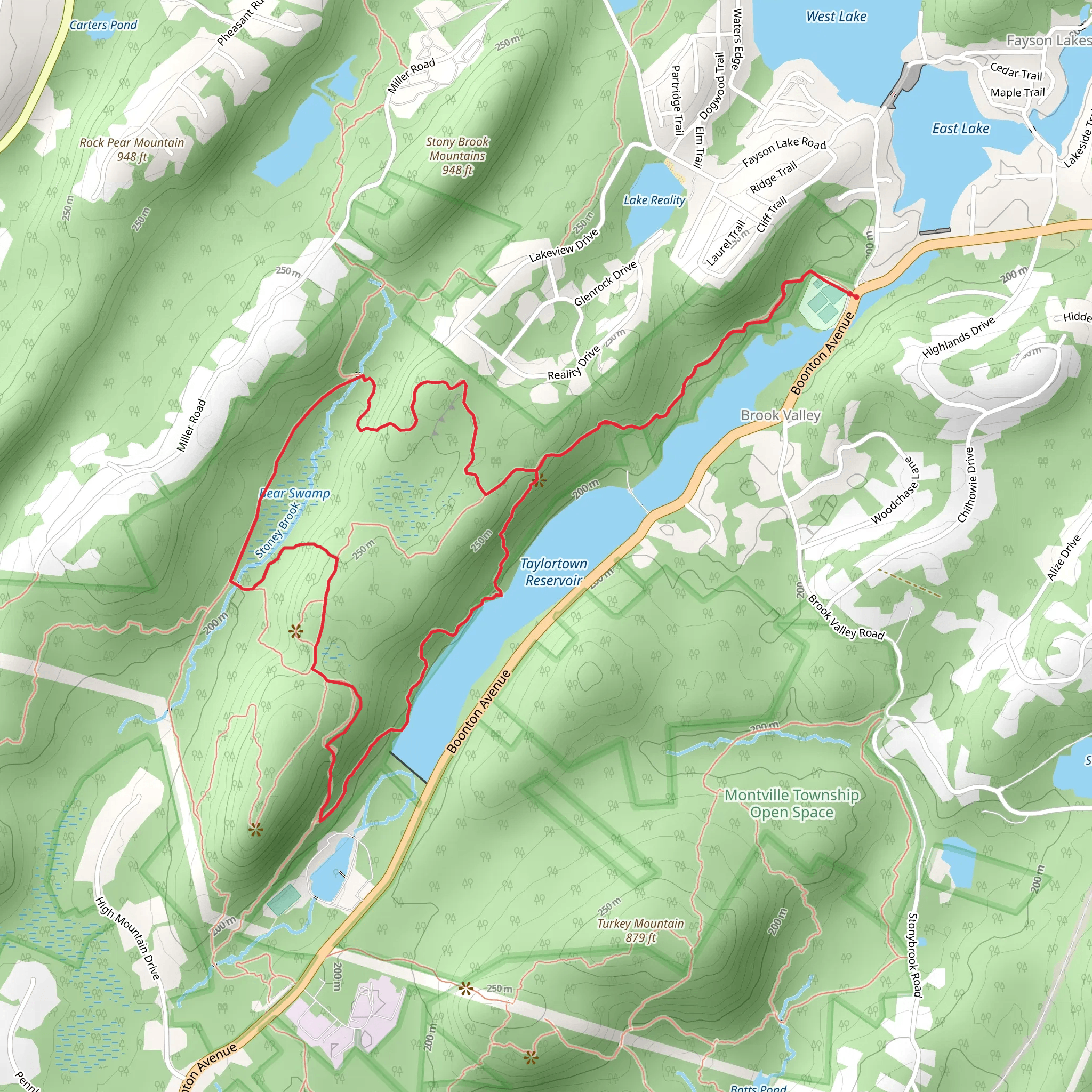 Orange Loop Trail - Taylortown Reservoir mobile static map