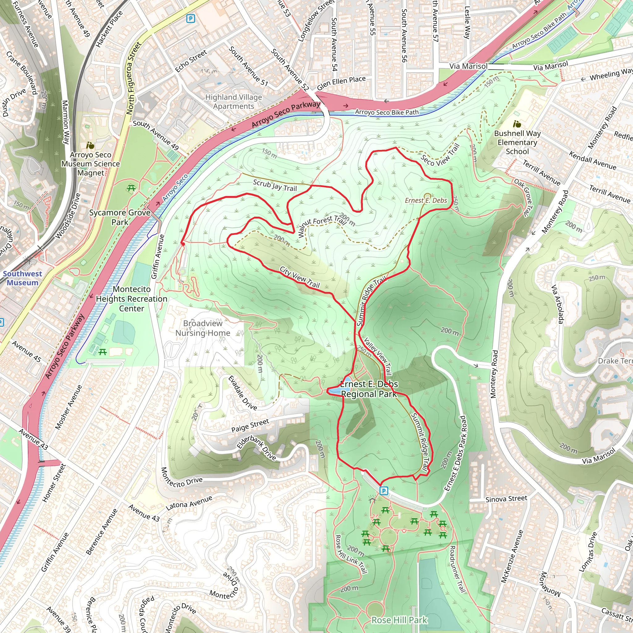 Debs Lake Seco View and Valley View Loop Trail mobile static map