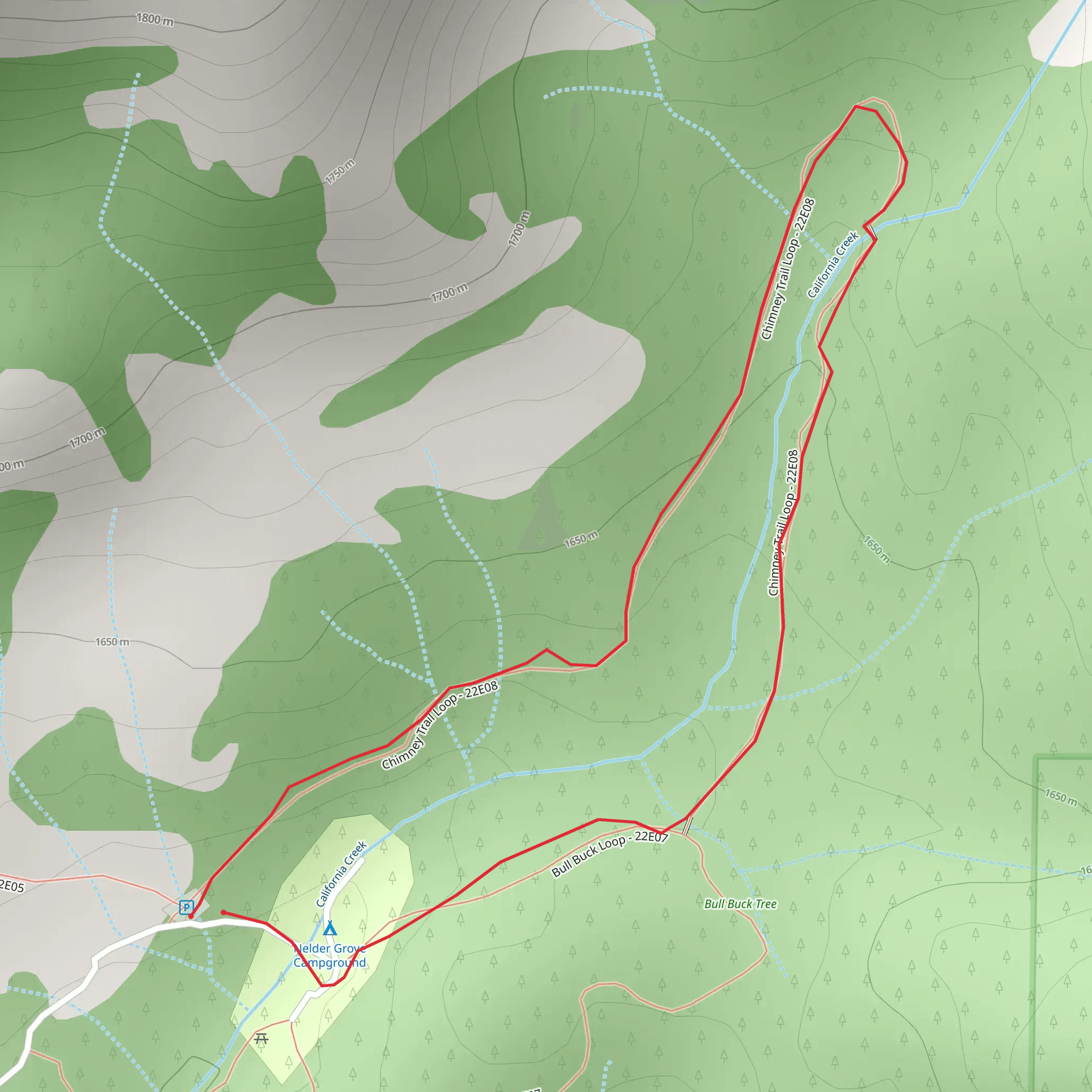 Chimney Loop Trail mobile static map