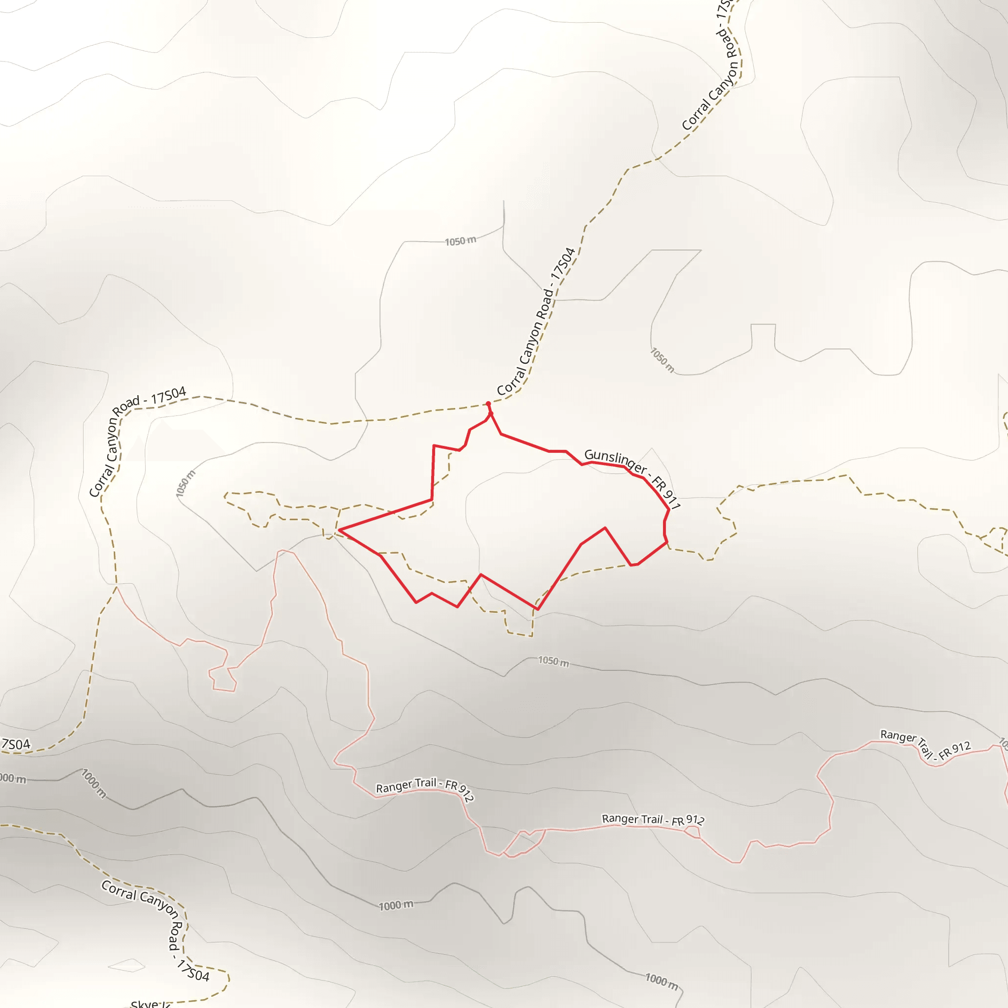 Gunslinger Loop A Trail mobile static map