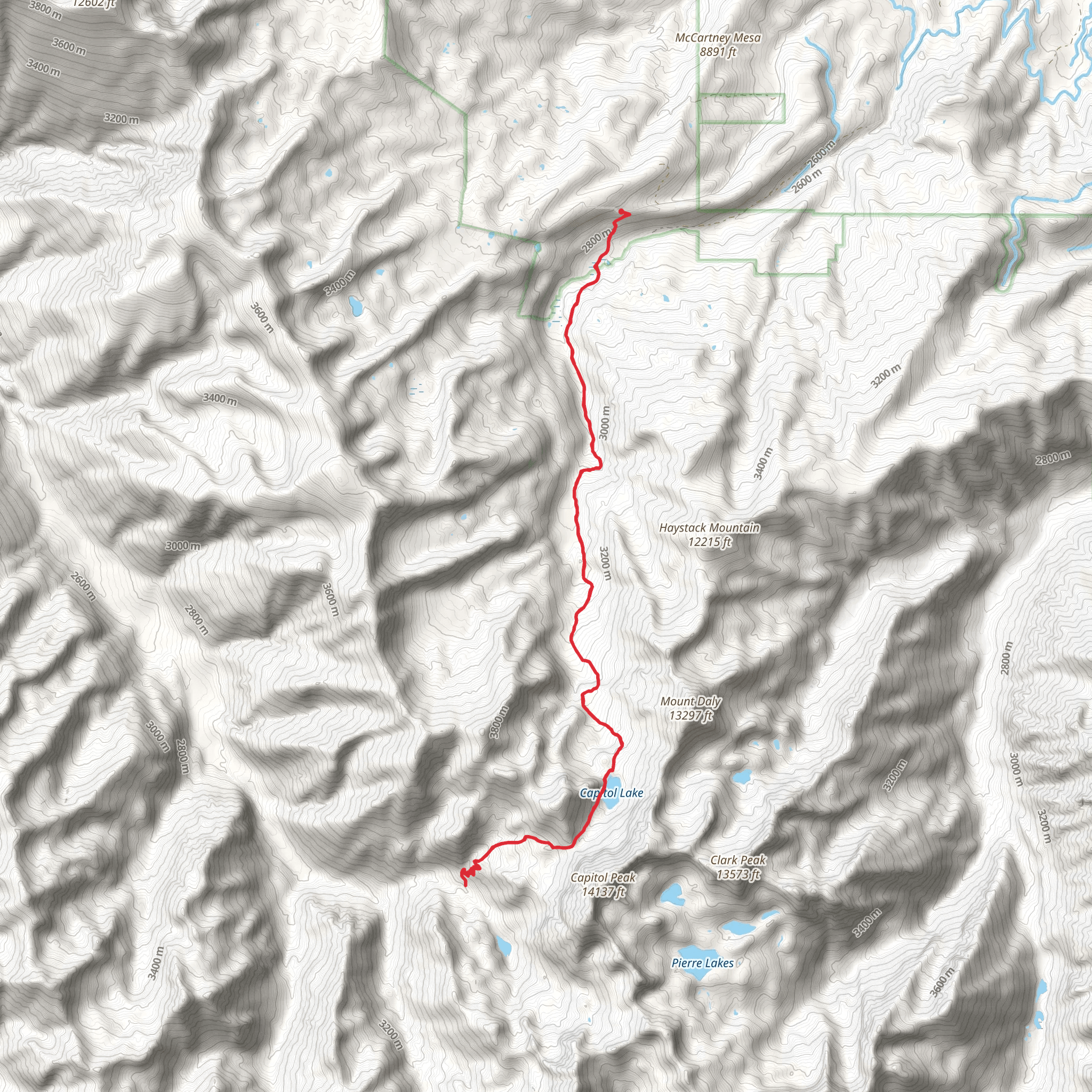 Capitol Creek Trail mobile static map