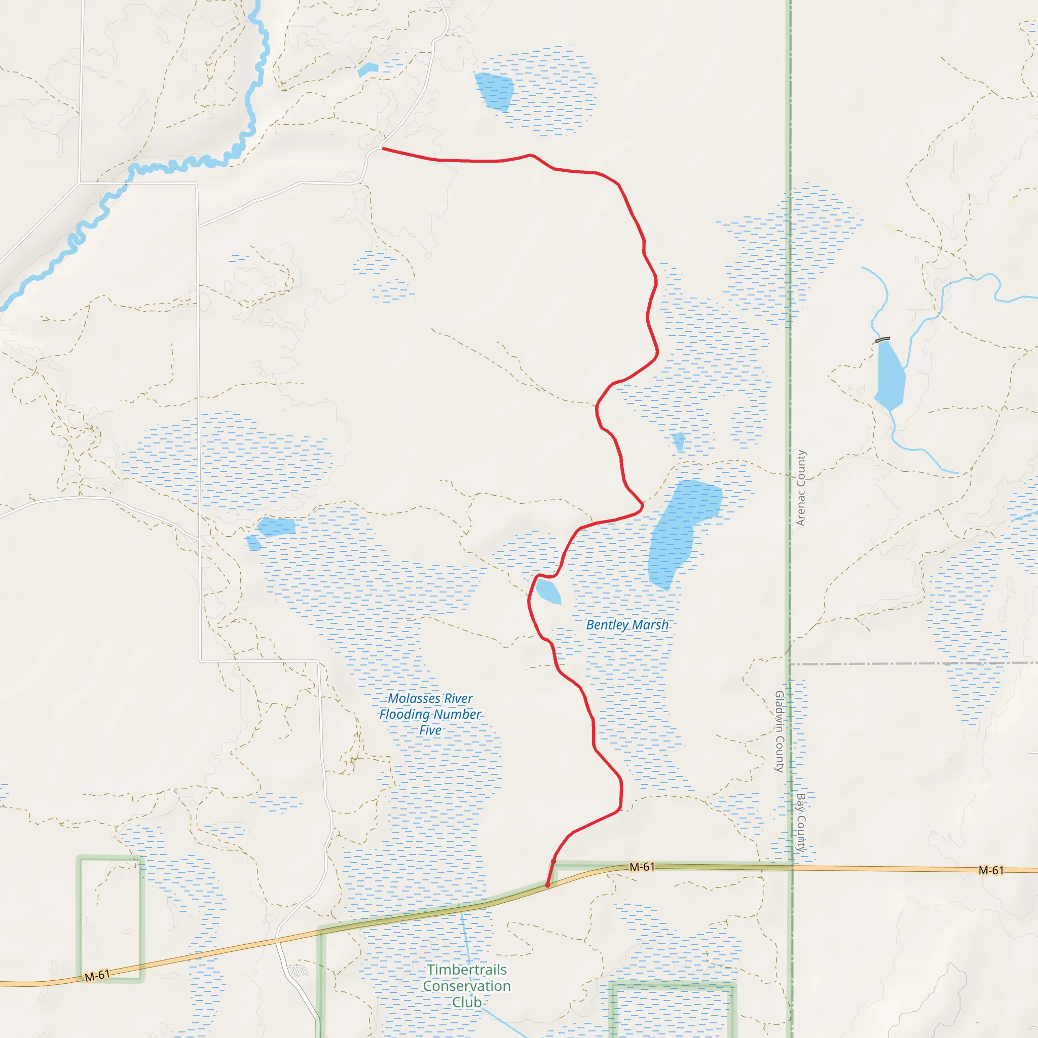 East Fire Lane Trail mobile static map