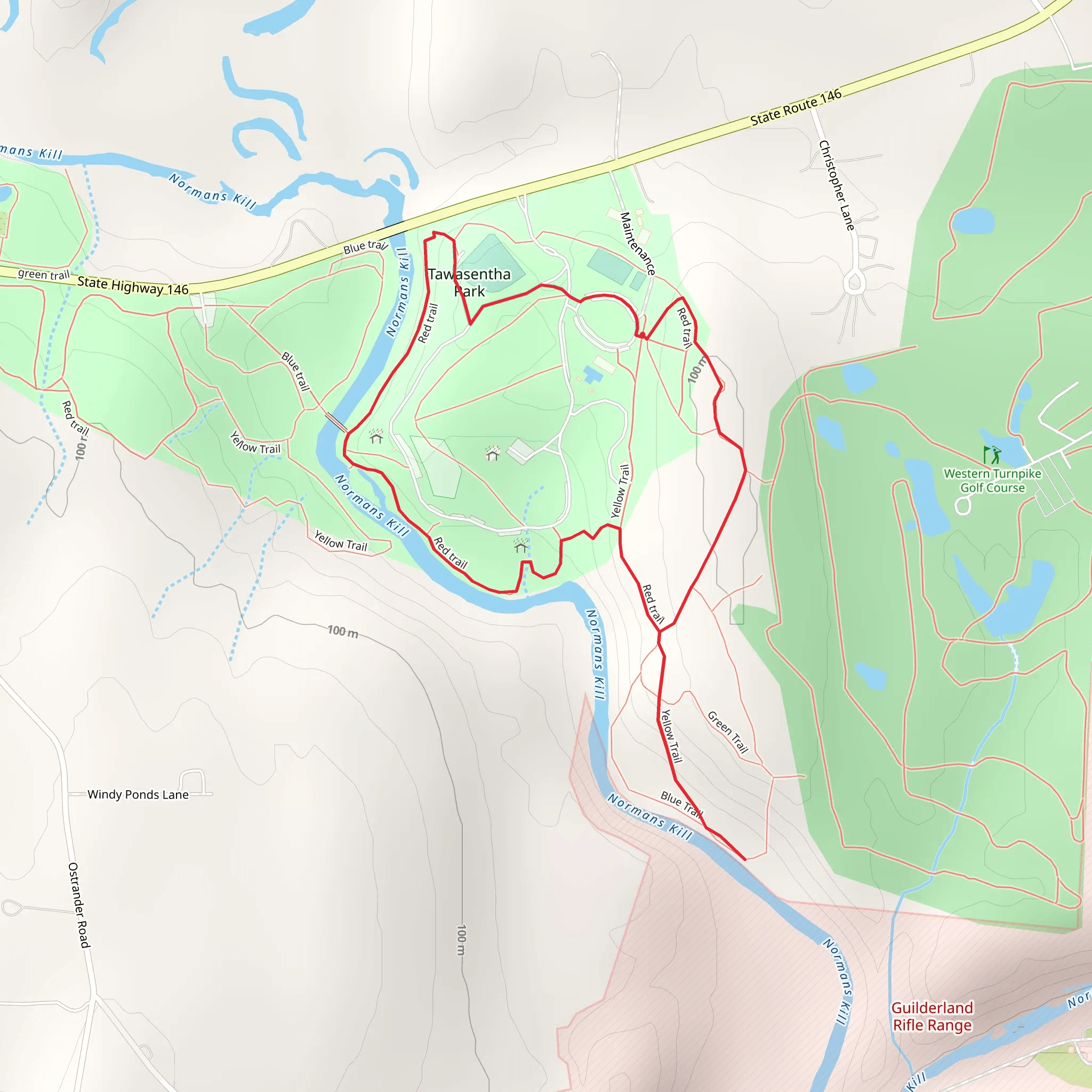Normans Kill Loop mobile static map
