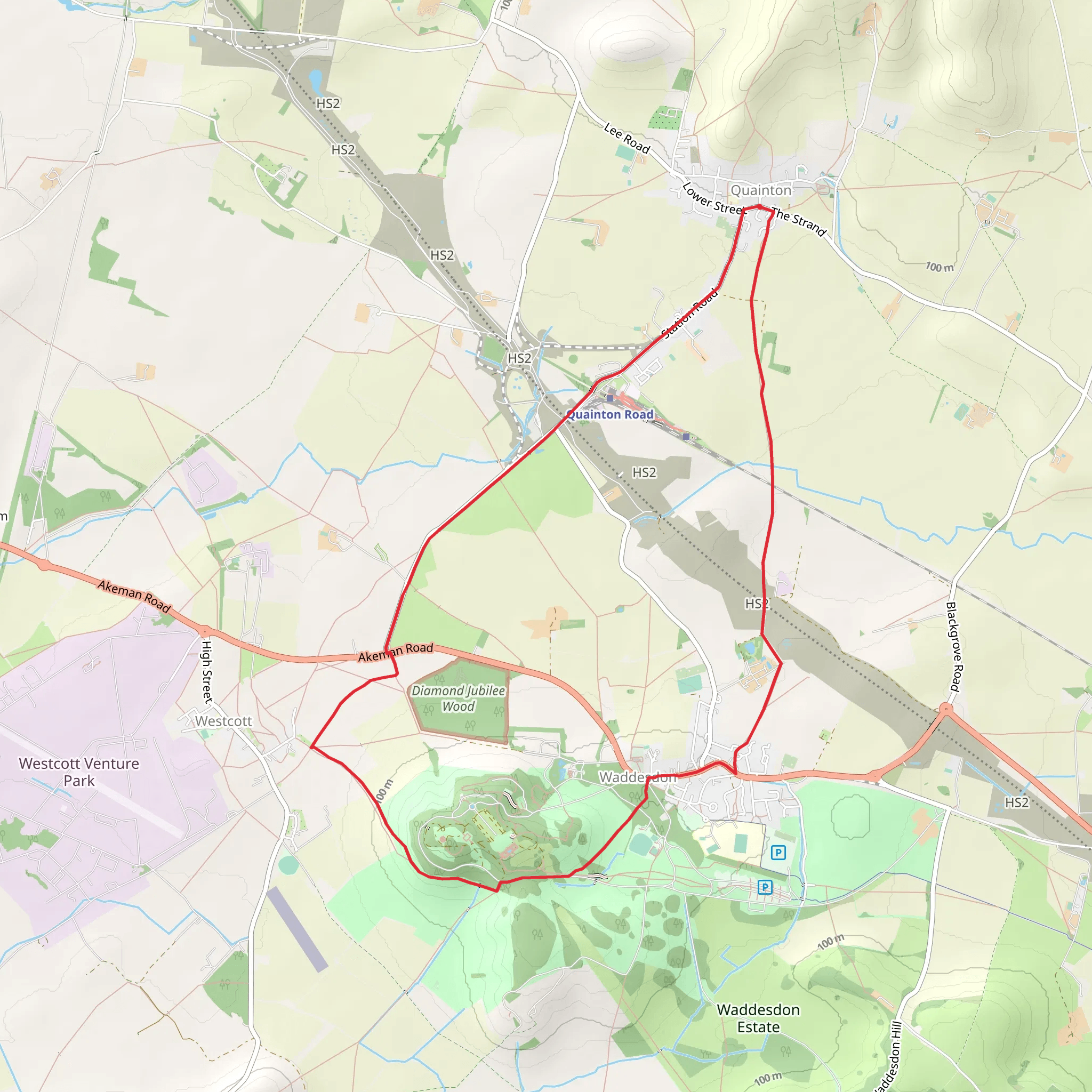 Tramway Loop from Quainton mobile static map