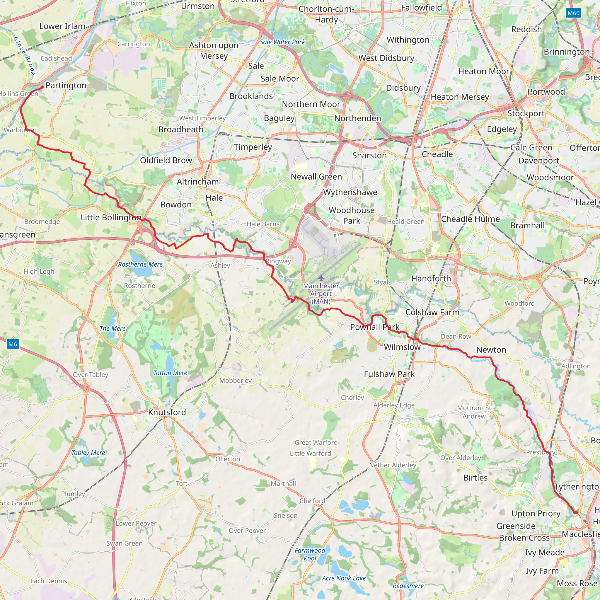 Bollin Valley Way mobile static map