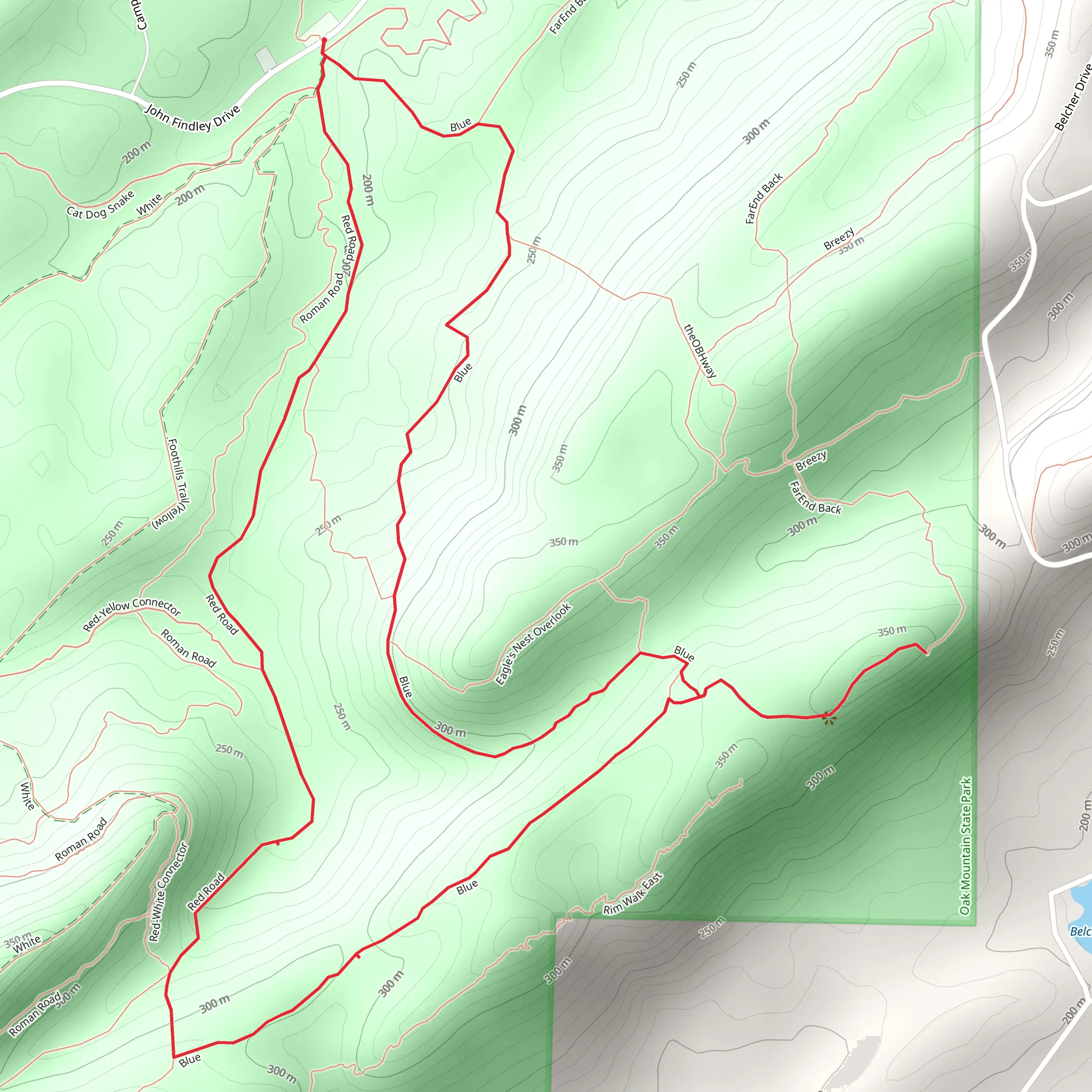 King's Chair Overlook,Blue and Red Road Loop mobile static map