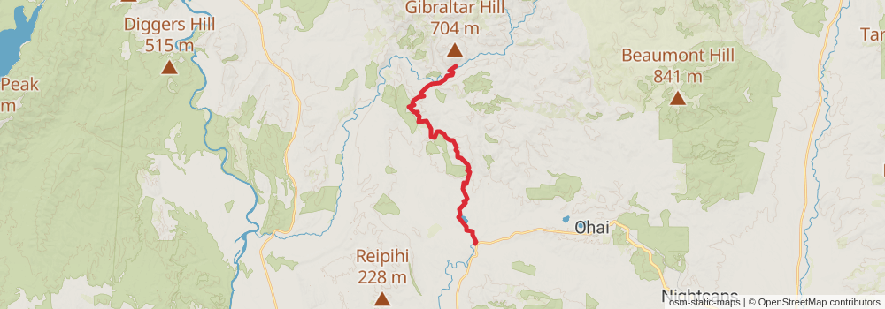 Te Araroa Trail stage 172 Map