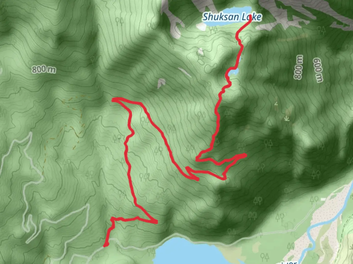 An image depicting the trail Shuksan Lake and its surrounding area.