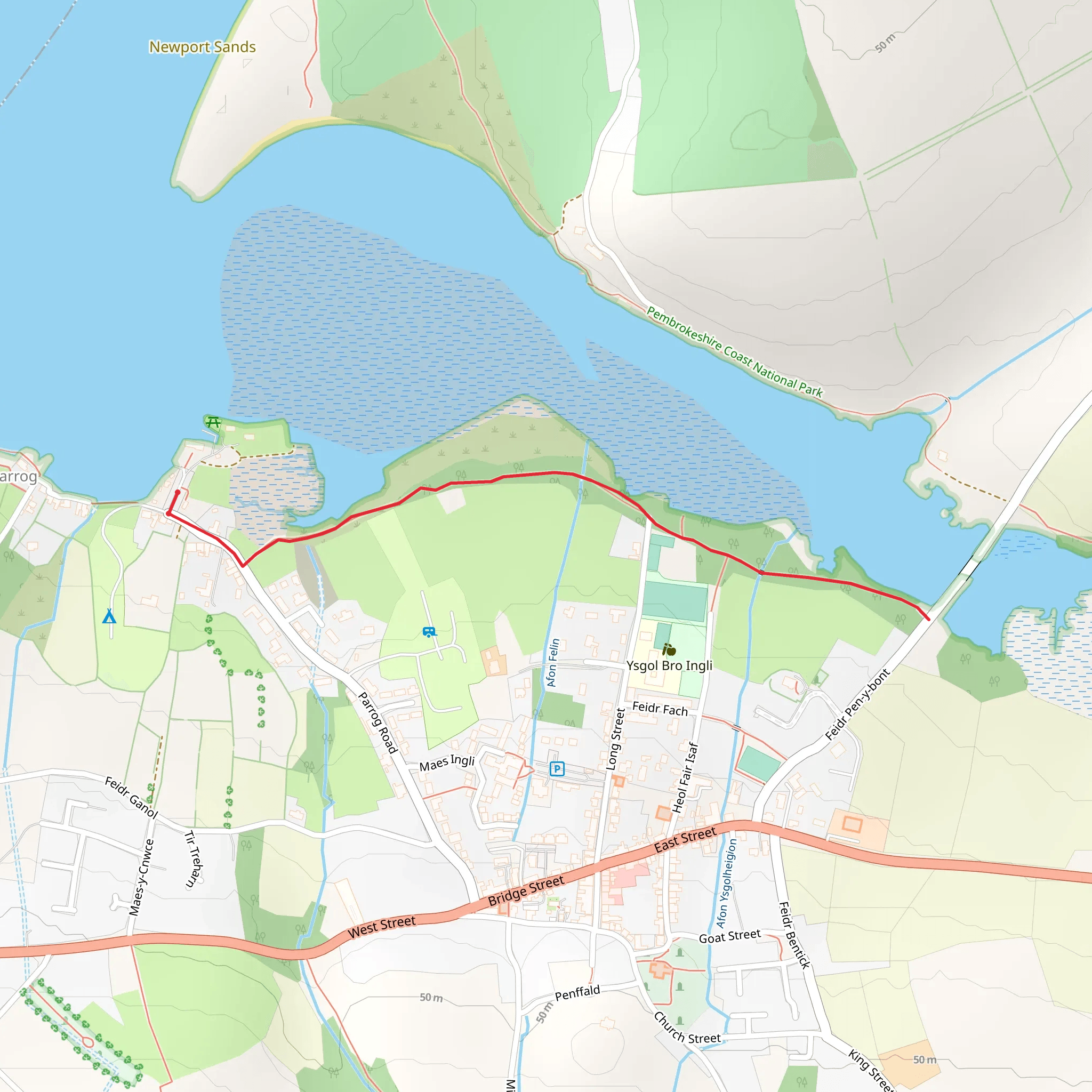 Newport Parrog to Iron Bridge mobile static map