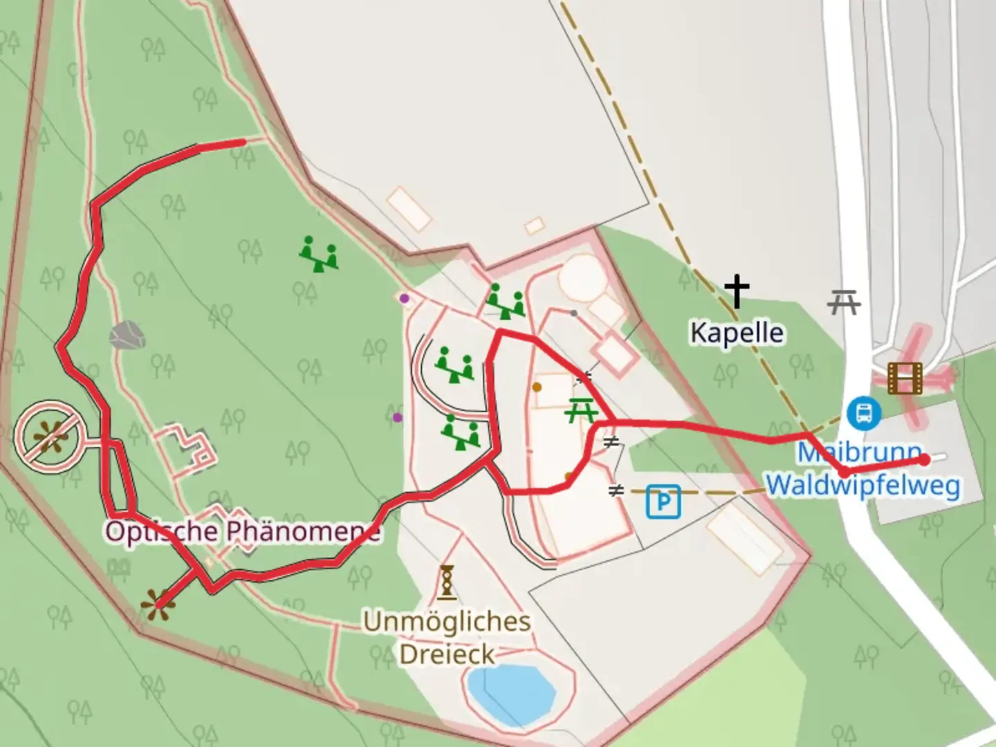 An image depicting the trail WaldWipfelWeg Out and Back and its surrounding area.