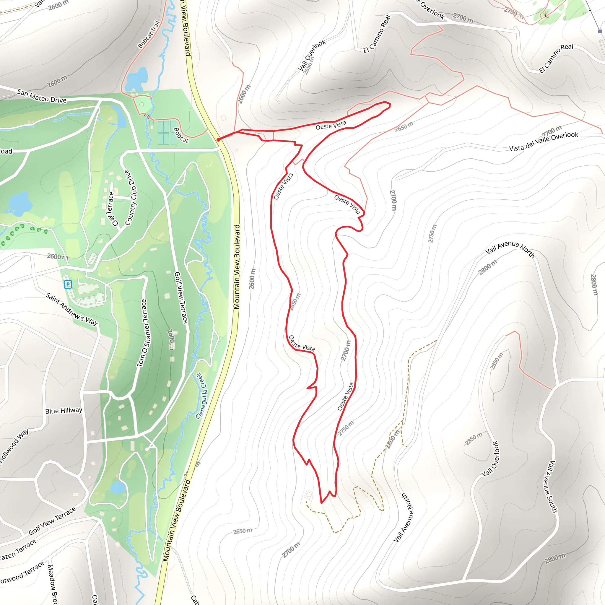 Oeste Vista Loop mobile static map