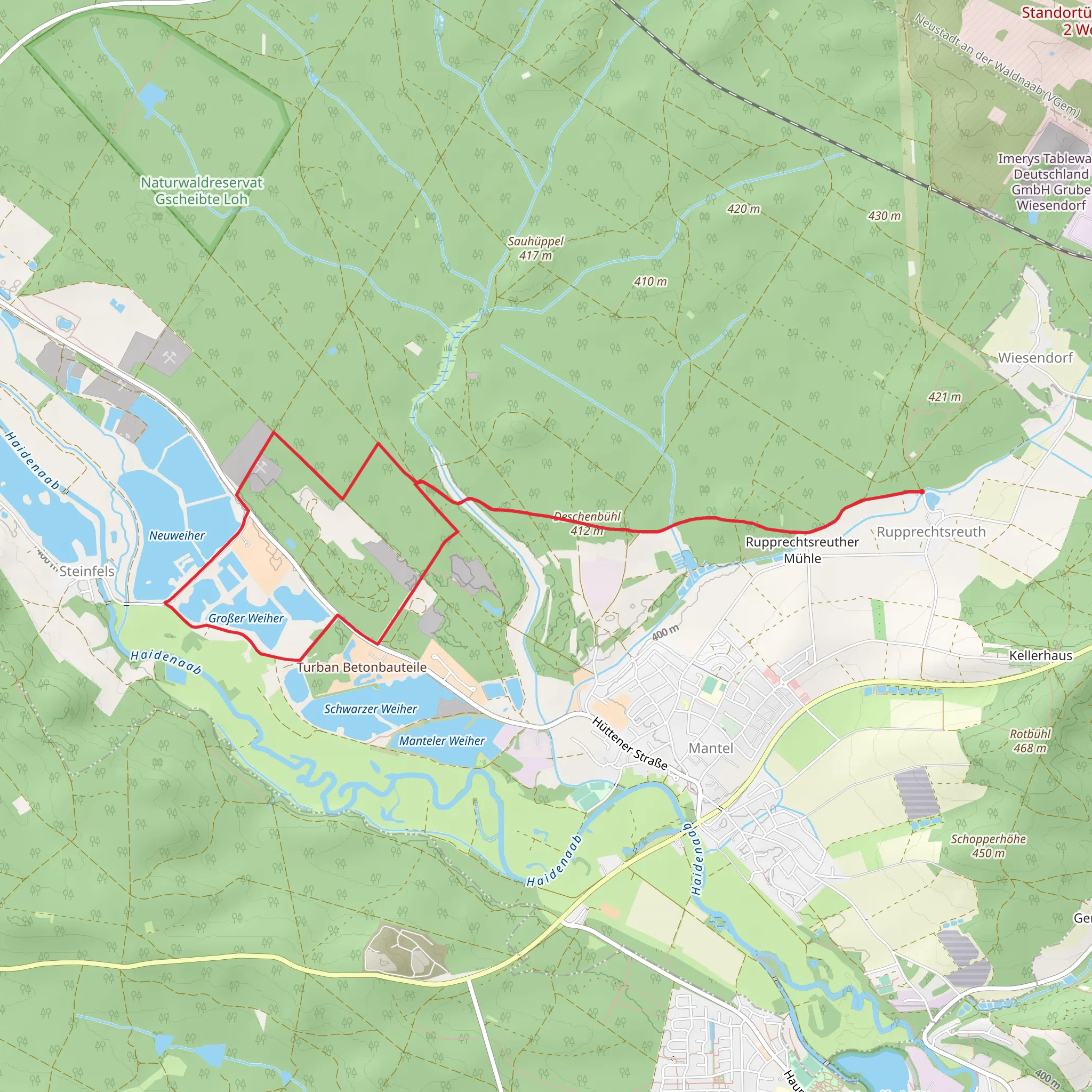Grosser Weiher via Steinfelsweg mobile static map
