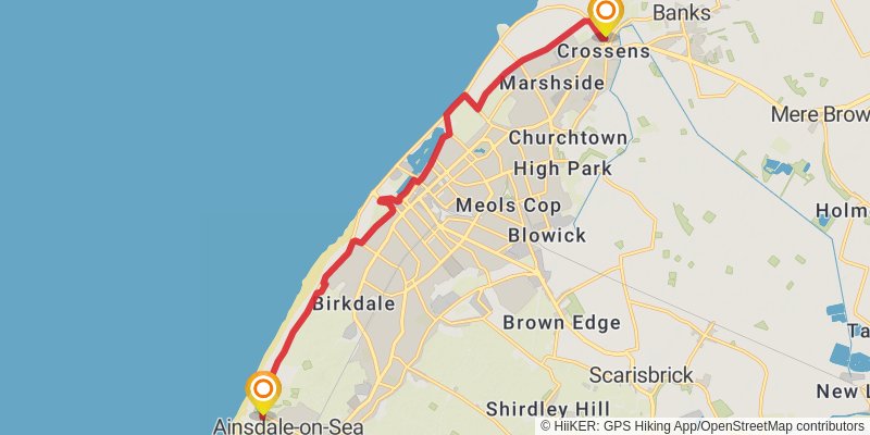 Sefton Coastal Footpath stage 2 Map