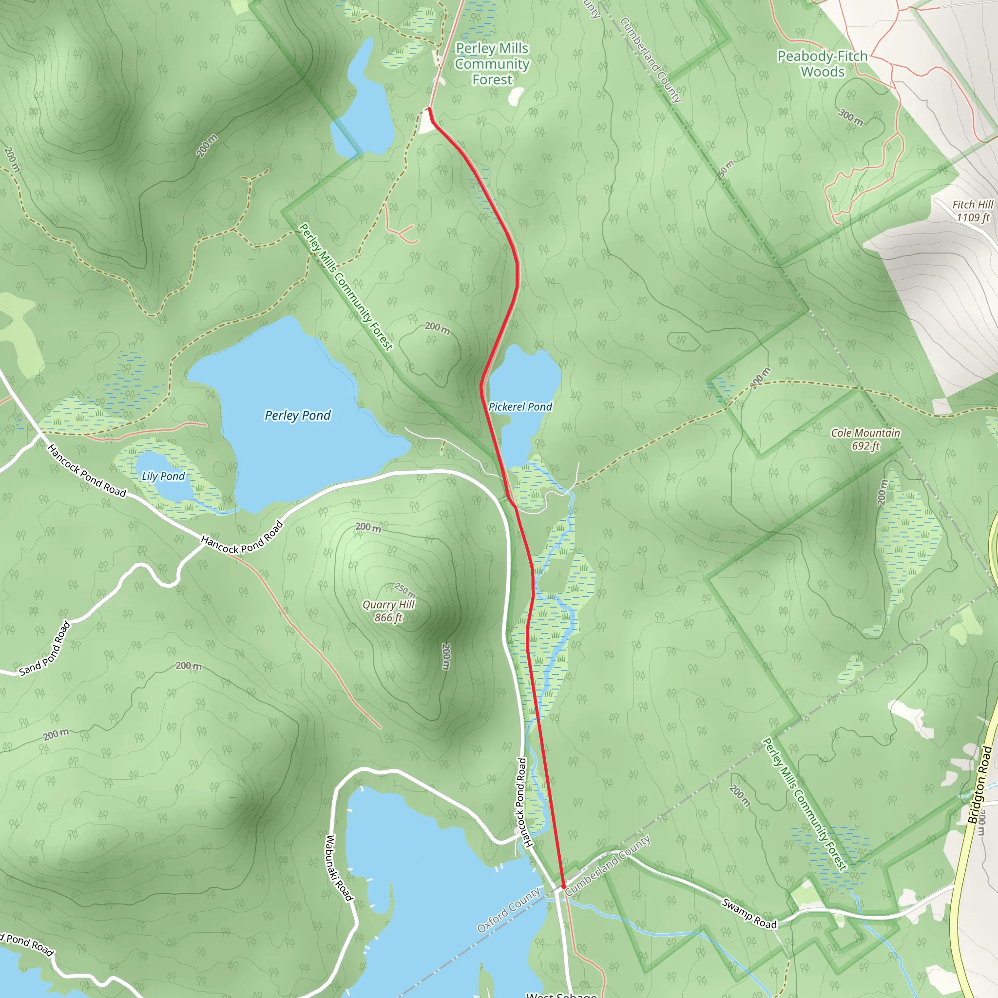 Pickerel Pond from Hancock Pond Road mobile static map