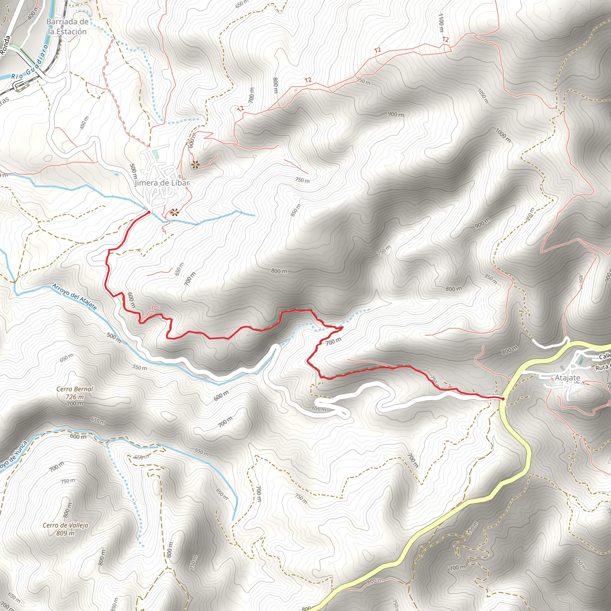 From Atajate Jimera de Libar PR A 258 mobile static map