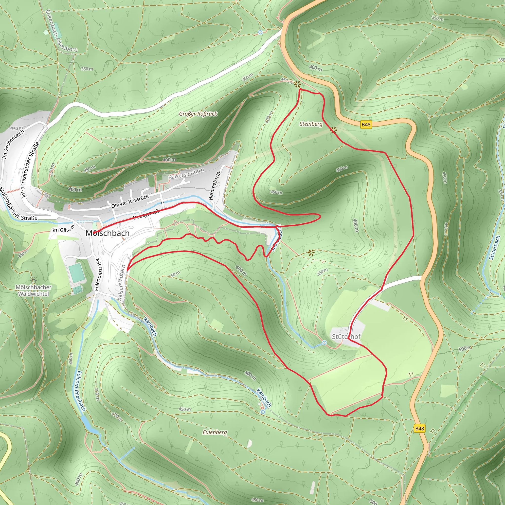 Stüterhof Loop via Pfaezerwald Weisser Punkt mobile static map