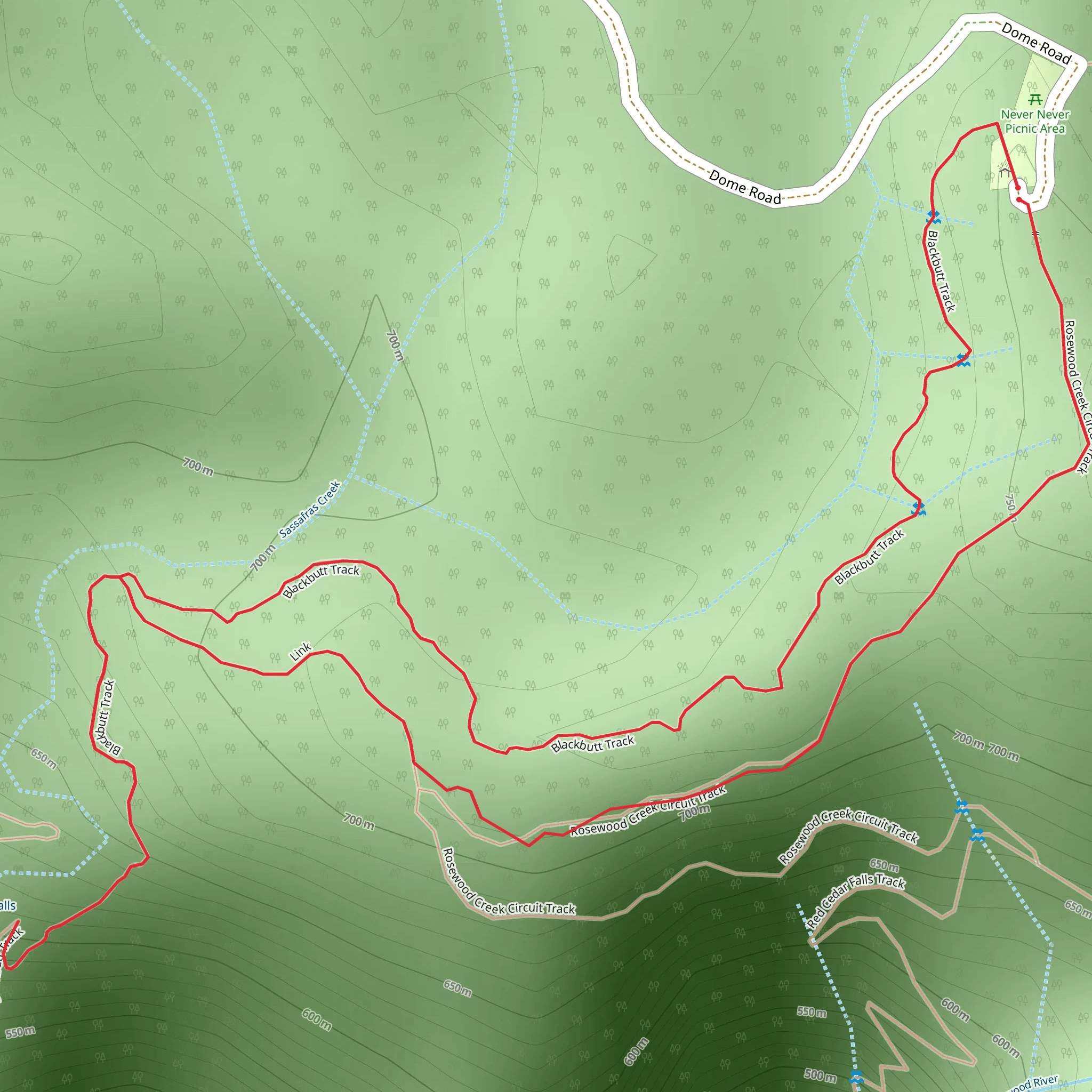 Casuarina Falls Circuit mobile static map