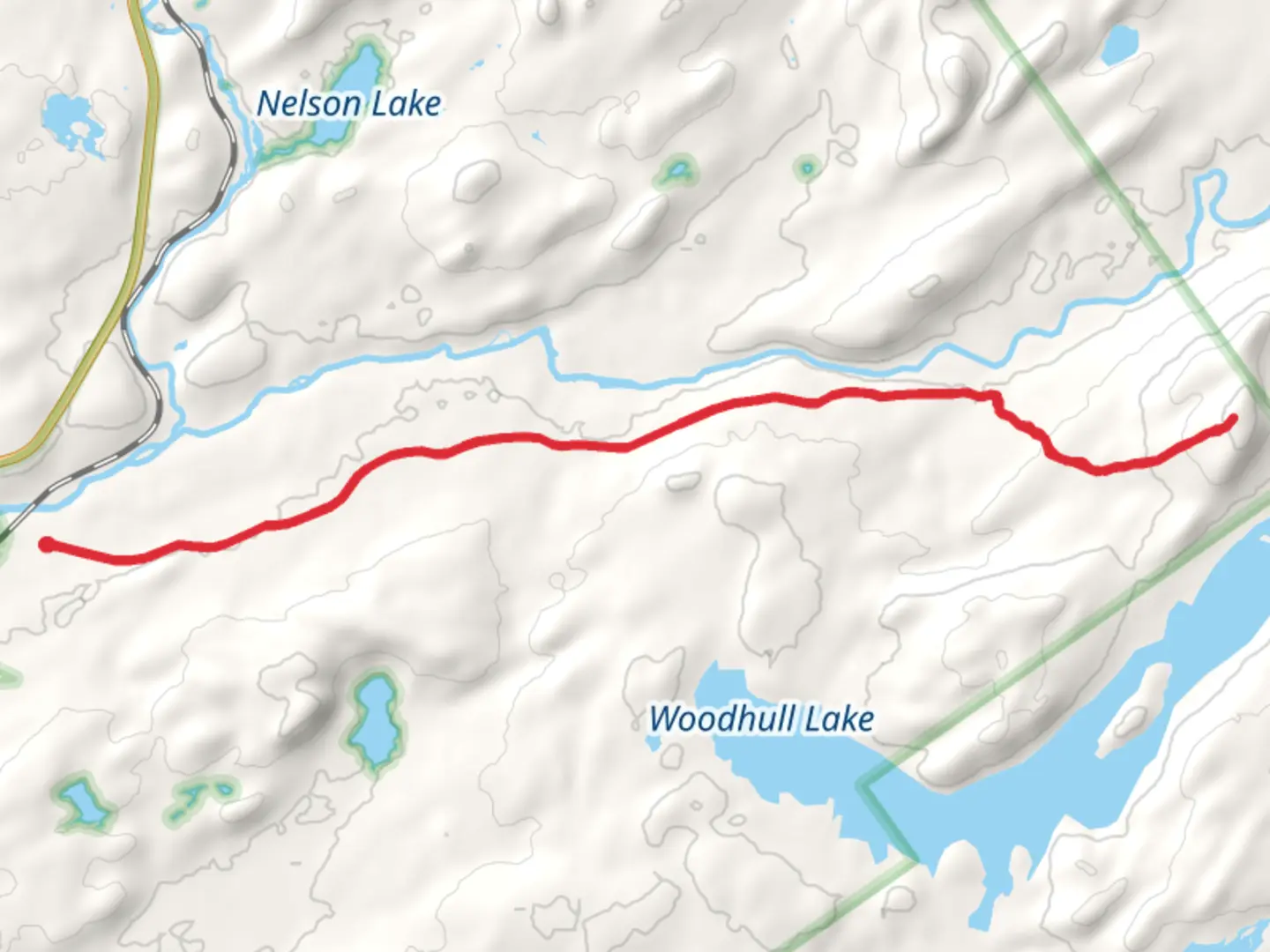 An image depicting the trail Woodhull Mountain Trail via Black River Wild Forest and its surrounding area.