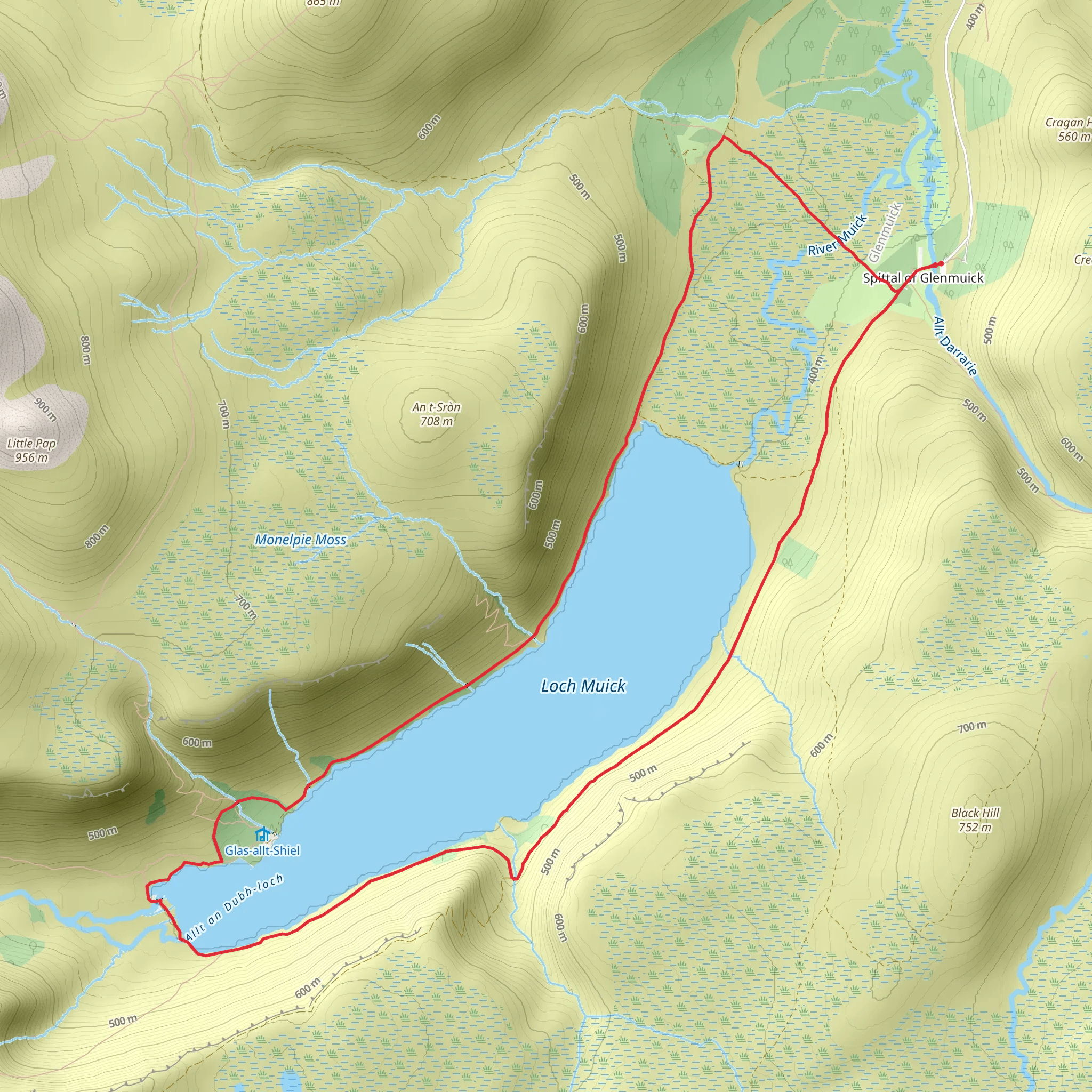 Loch Muick Loop from Spittal of Glenmuick mobile static map