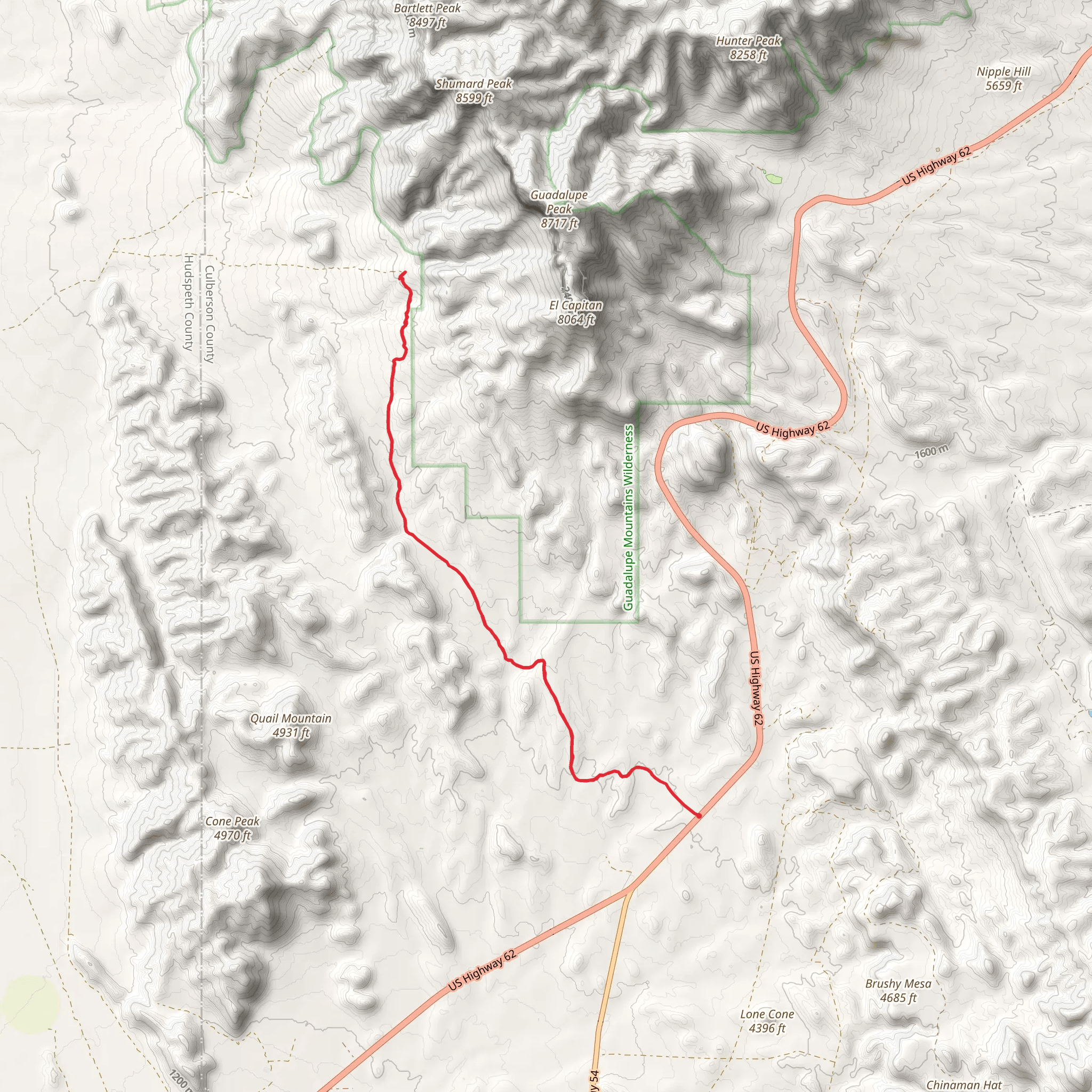 Shumyard Canyon mobile static map