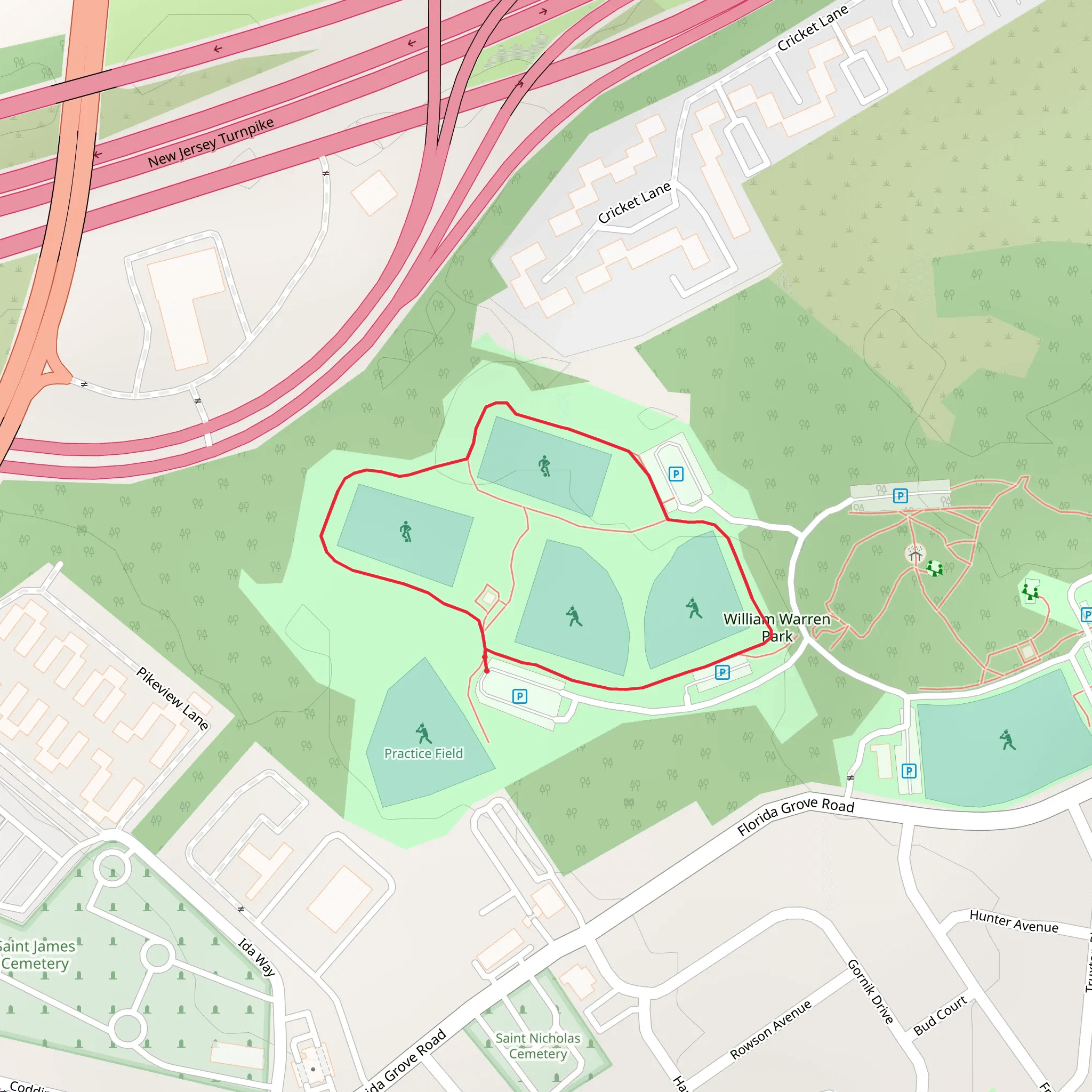 William Warren Park Loop mobile static map
