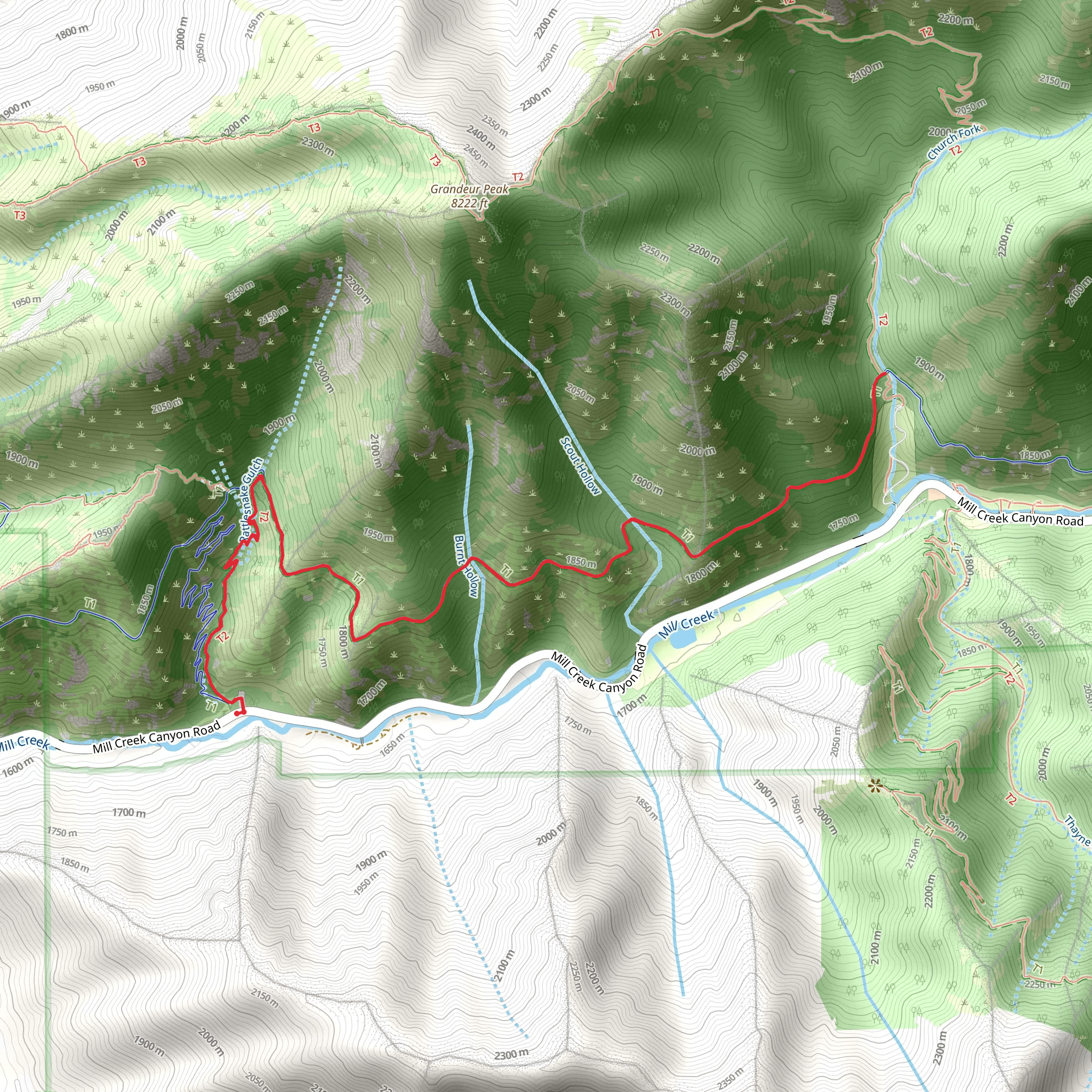 Pipeline Trail to Church Fork mobile static map