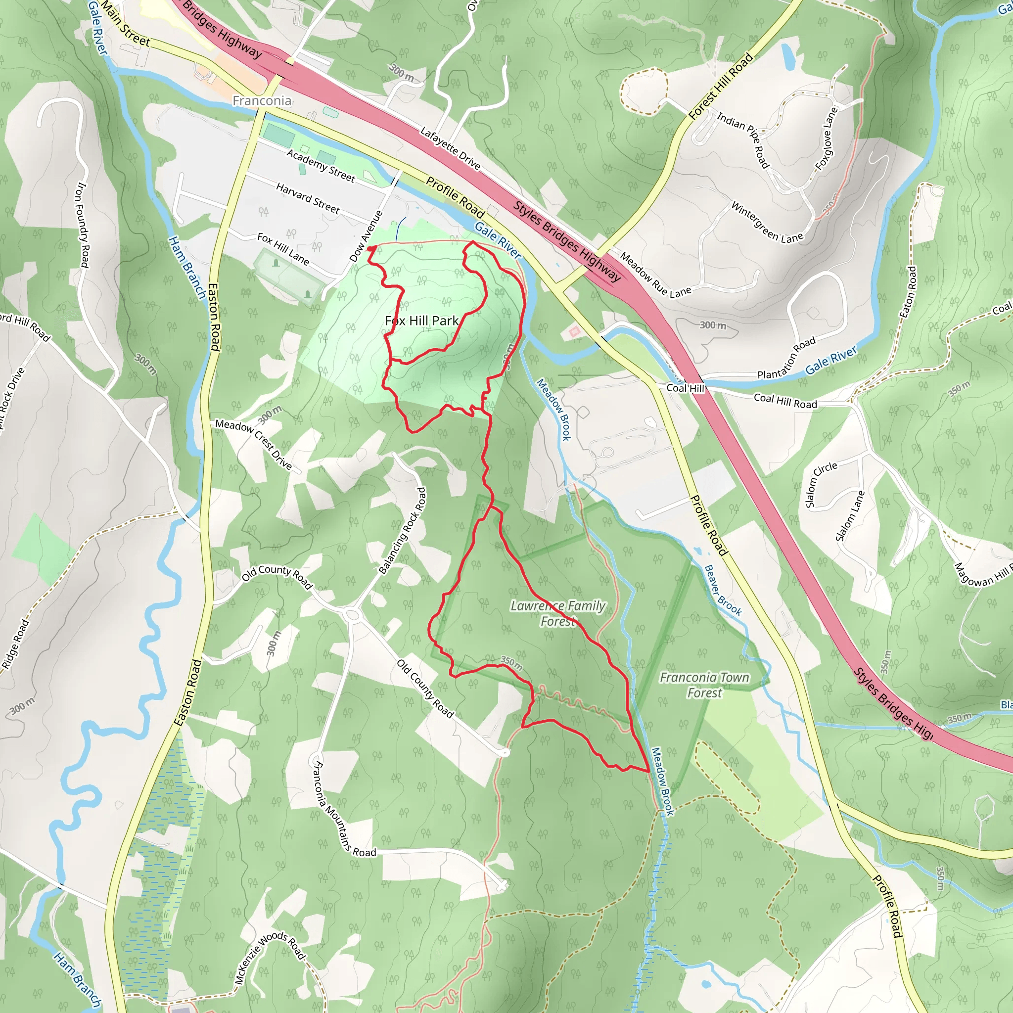 Fox Hill Park Loop mobile static map