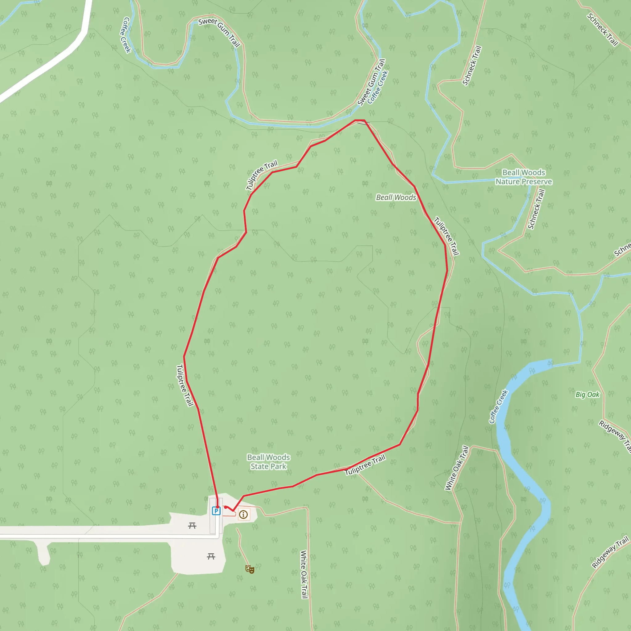 Tuliptree Loop Trail mobile static map