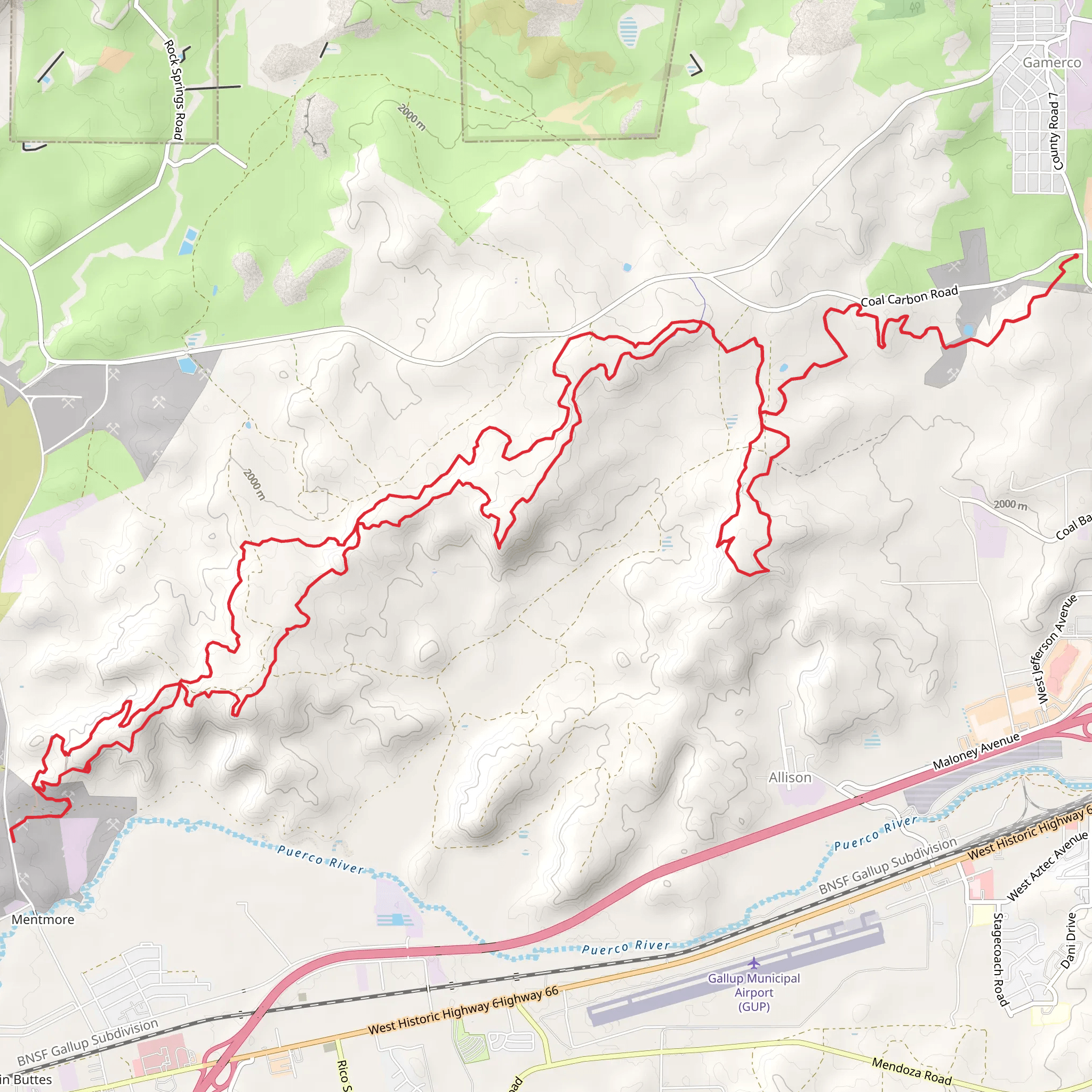 Large loop of the High Desert Trail System mobile static map